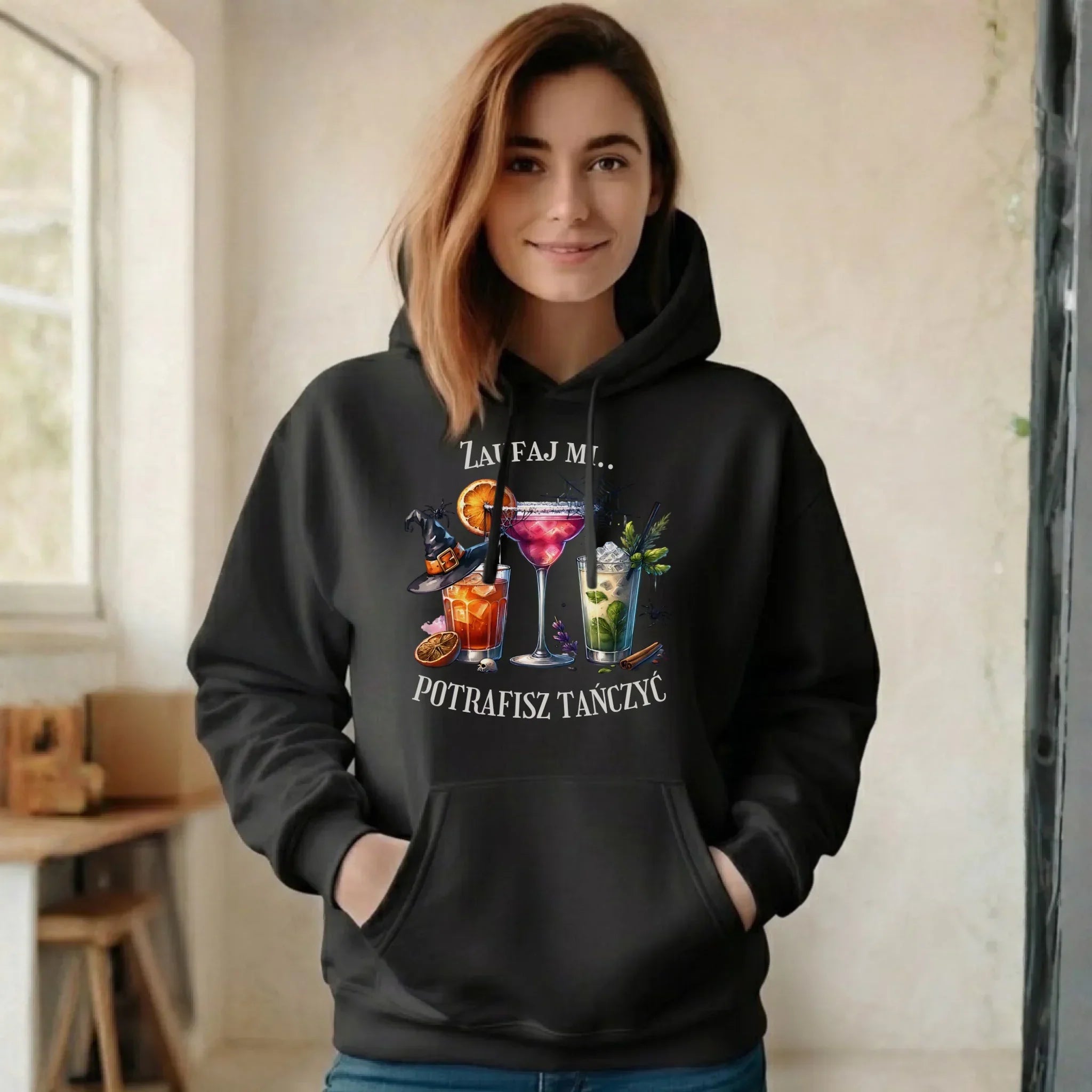Bluza damska z kapturem na Halloween - Zaufaj mi potrafisz tańczyć HL26 - StoryCups.pl