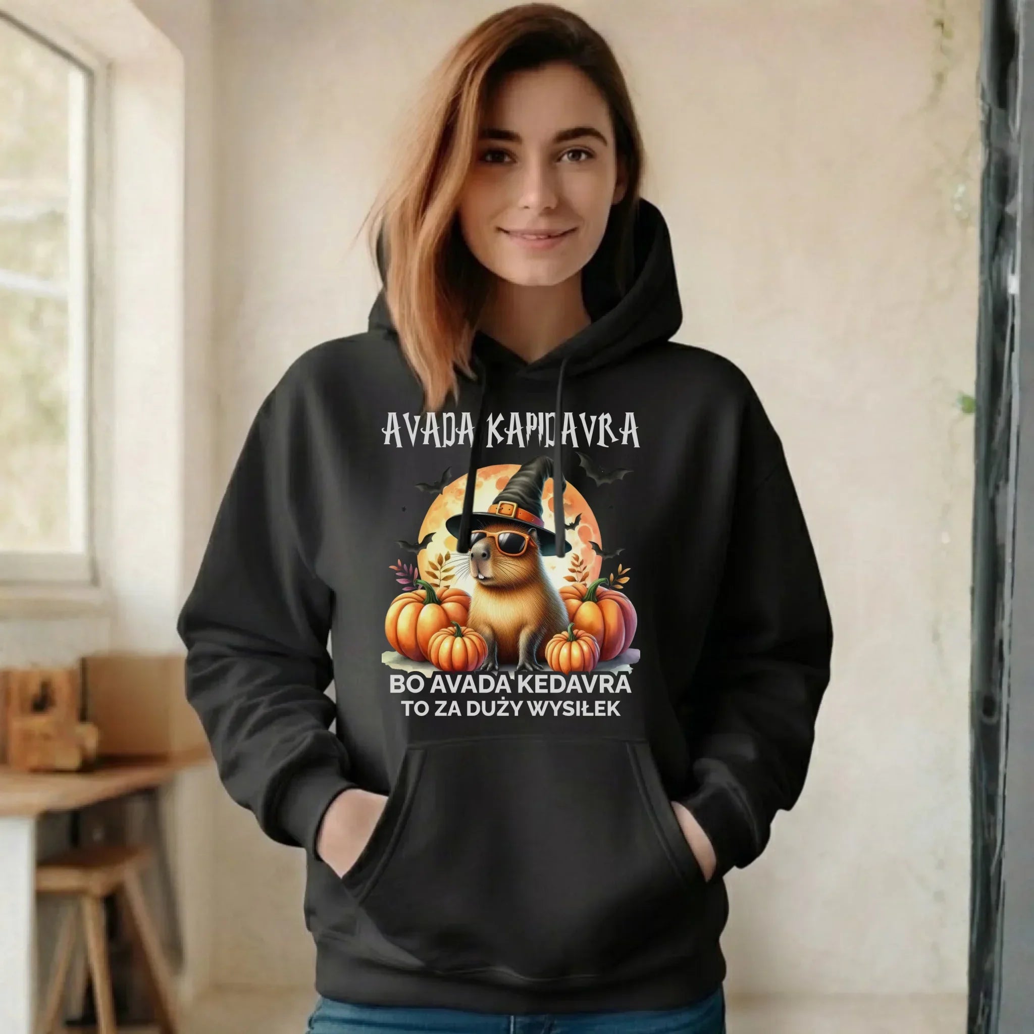 Bluza damska z kapturem halloweenowa - Kapibara - Avada Kapidavra HL21 - StoryCups.pl