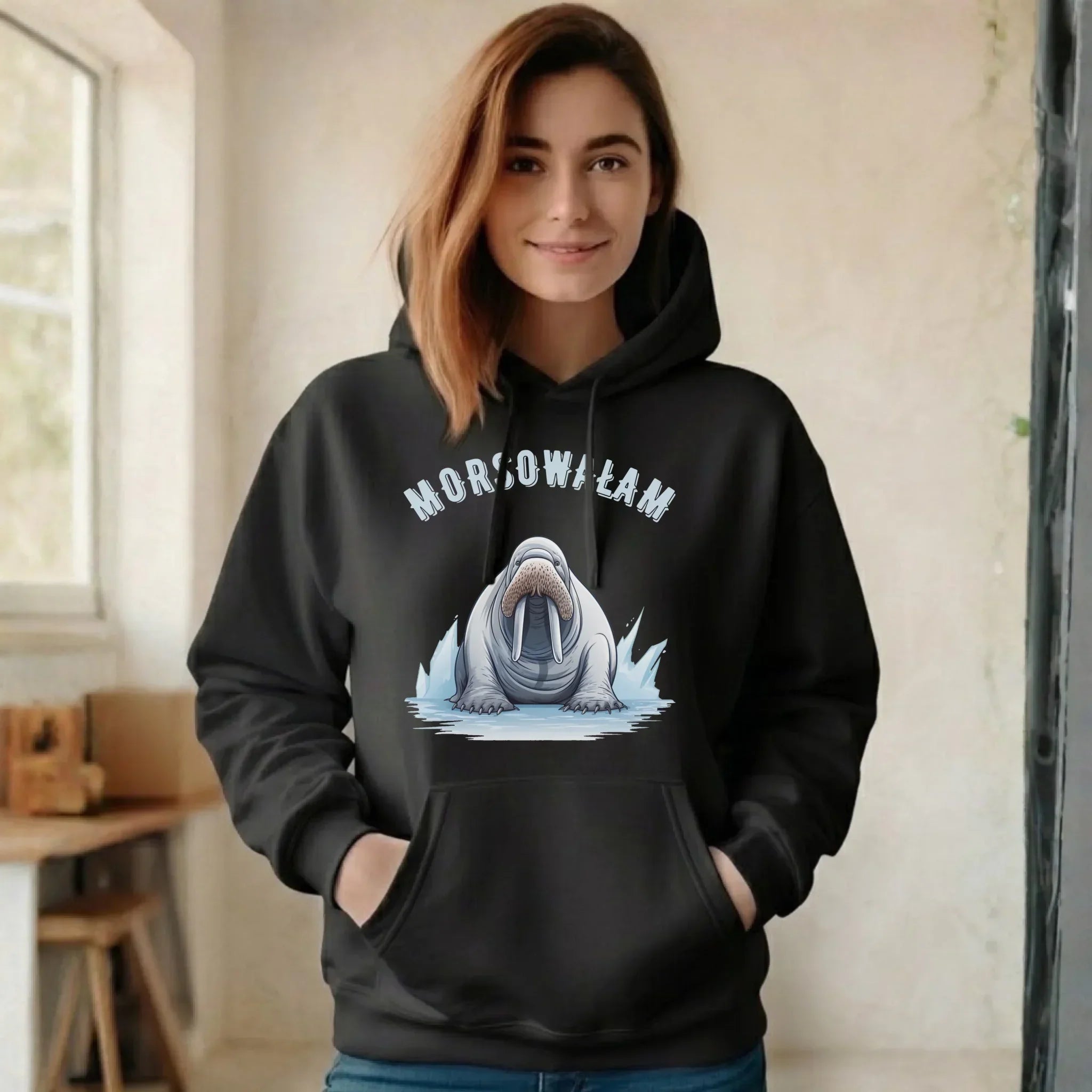 Bluza damska z kapturem - prezent dla morsa - Morsowałam - Mors HM18 - StoryCups.pl