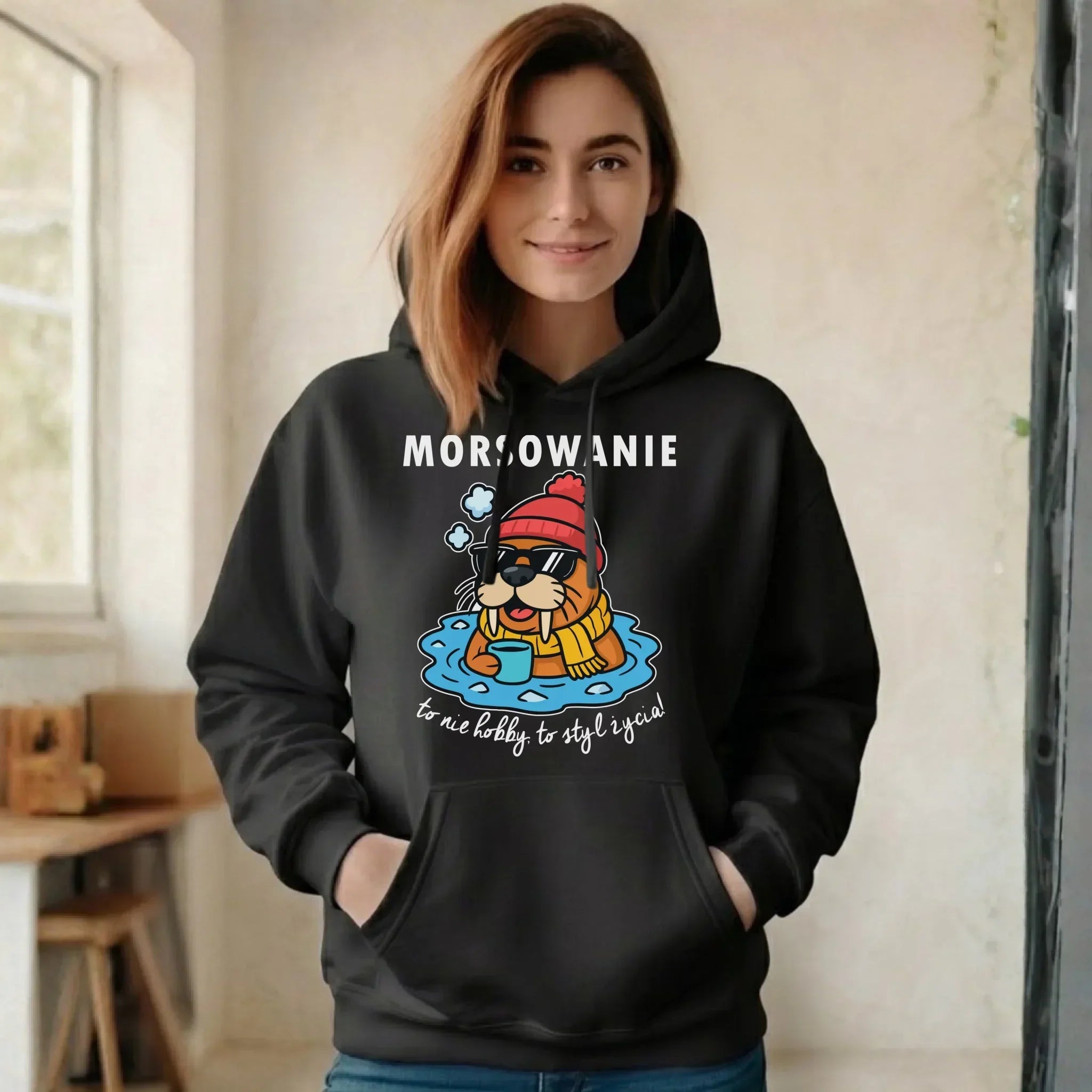 Bluza damska z kapturem - prezent dla morsa - Morsowanie to styl życia HM10 - StoryCups.pl