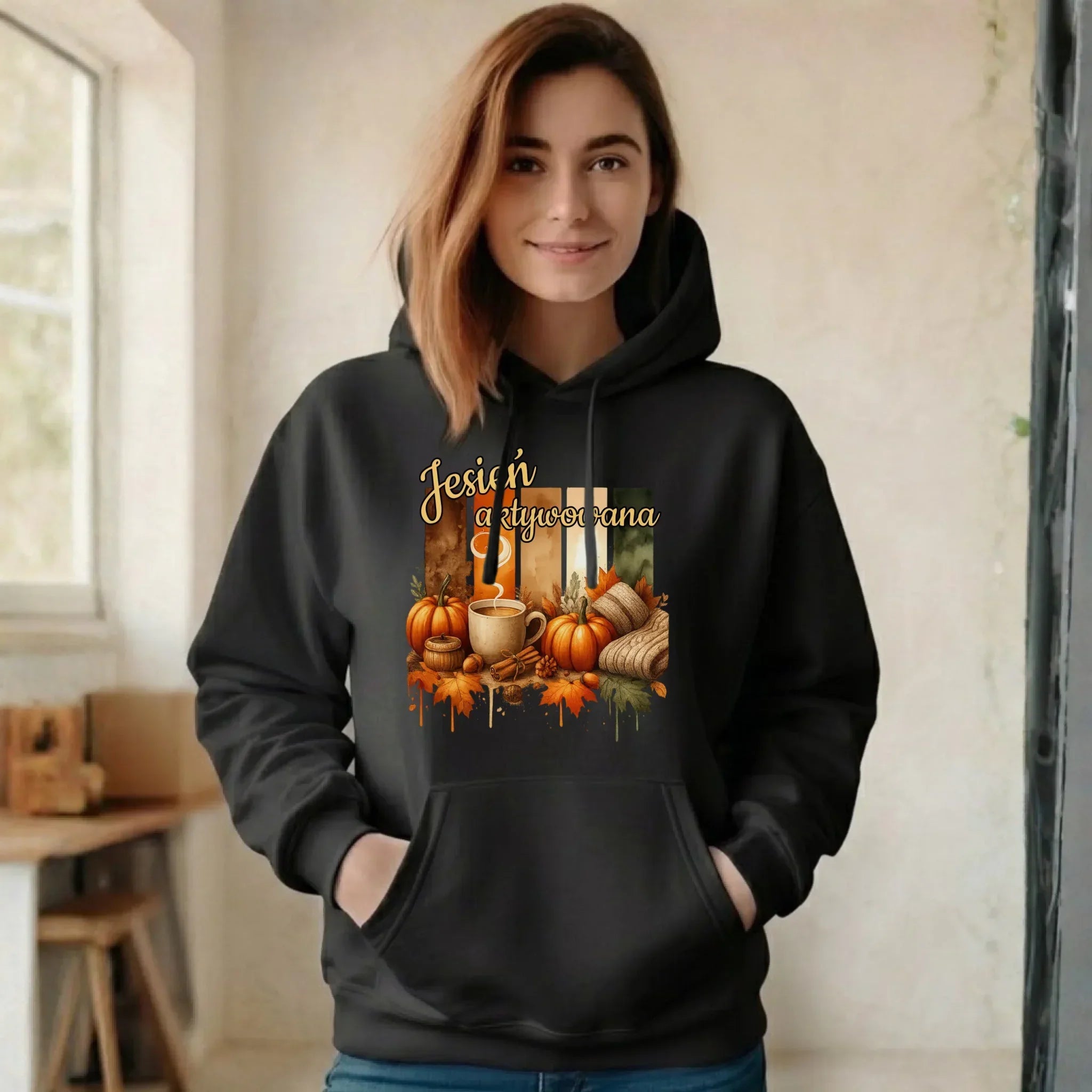 Bluza damska z kapturem jesienna - Jesień aktywowana JS26 - StoryCups.pl
