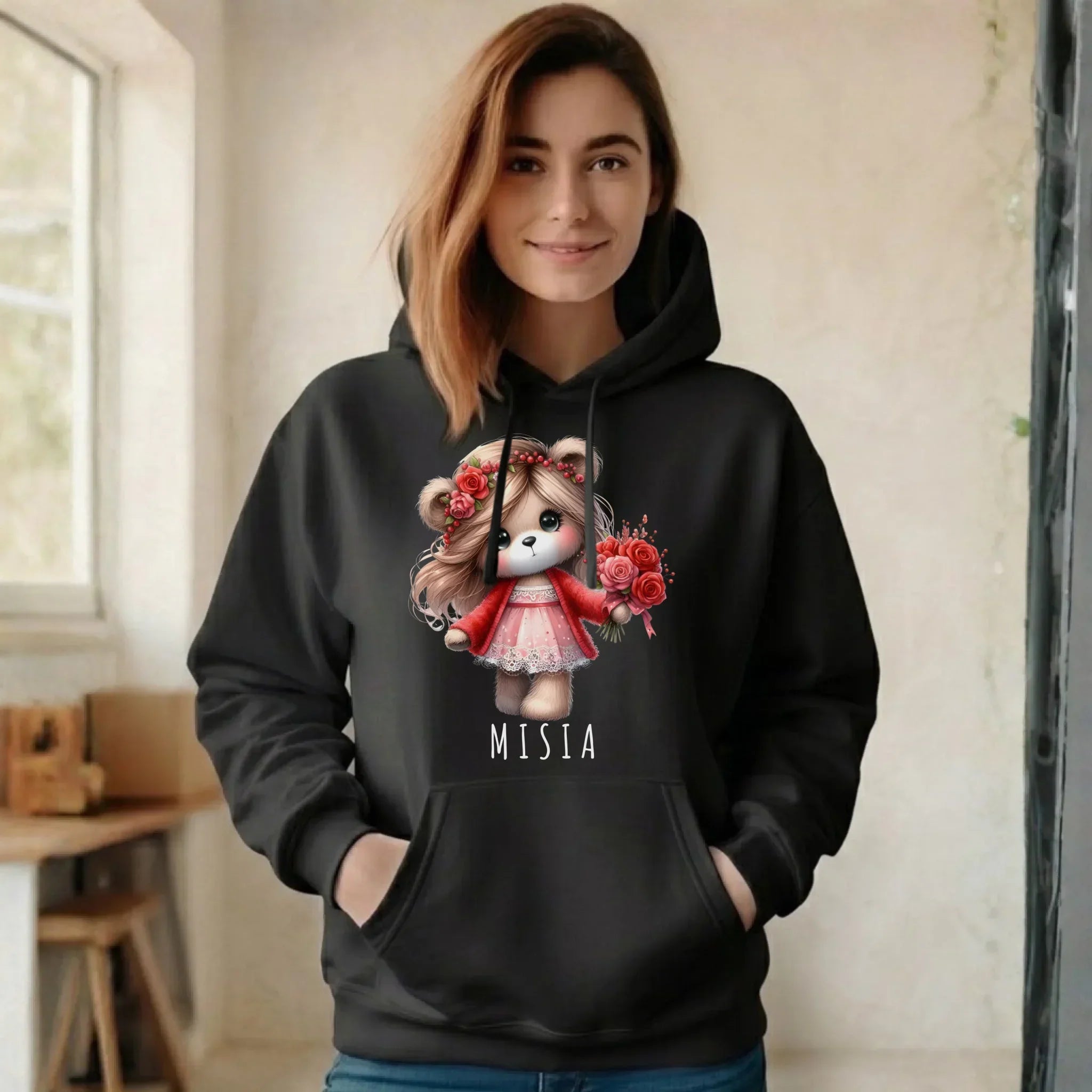 Bluza damska z kapturem - Misia W35 - StoryCups.pl