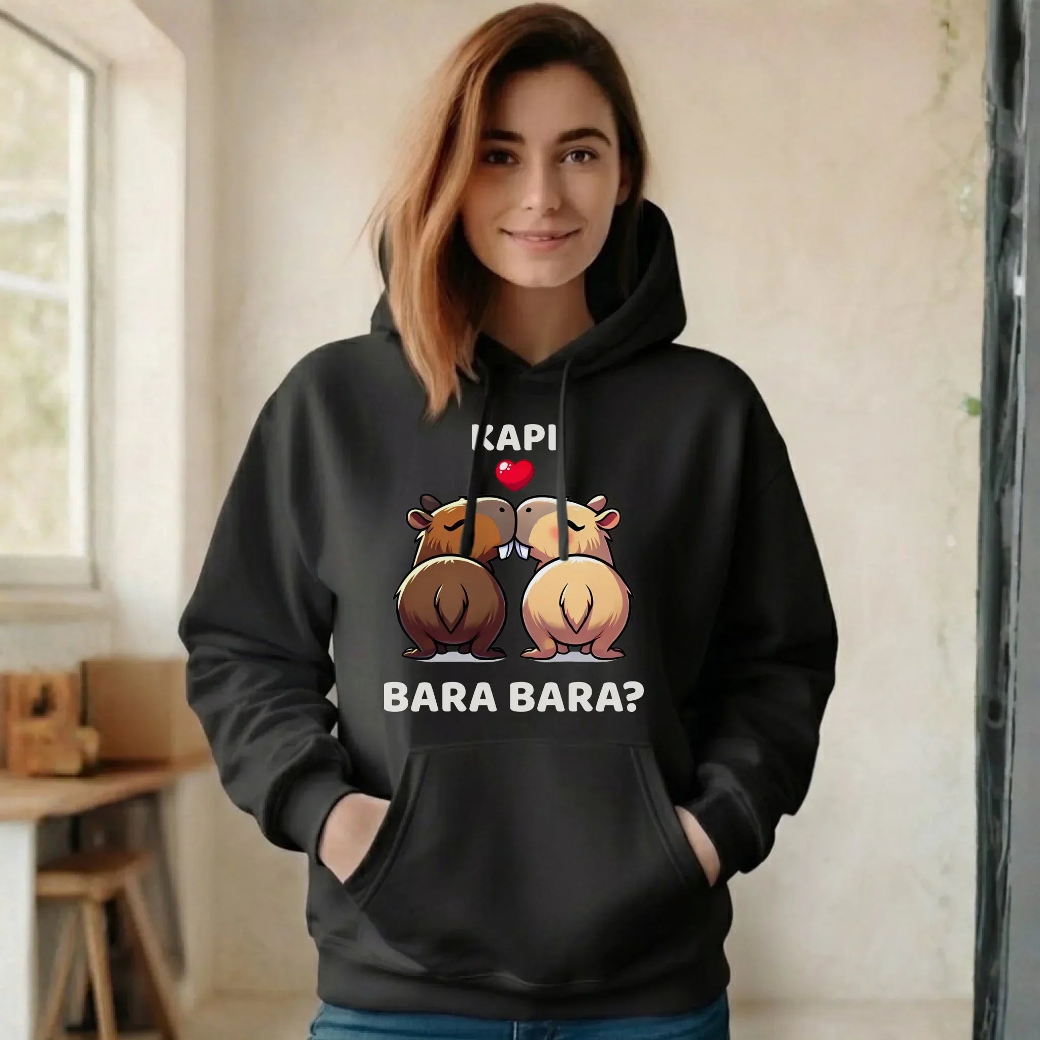 Bluza damska z kapturem - Kapibara bara bara W86 - StoryCups.pl