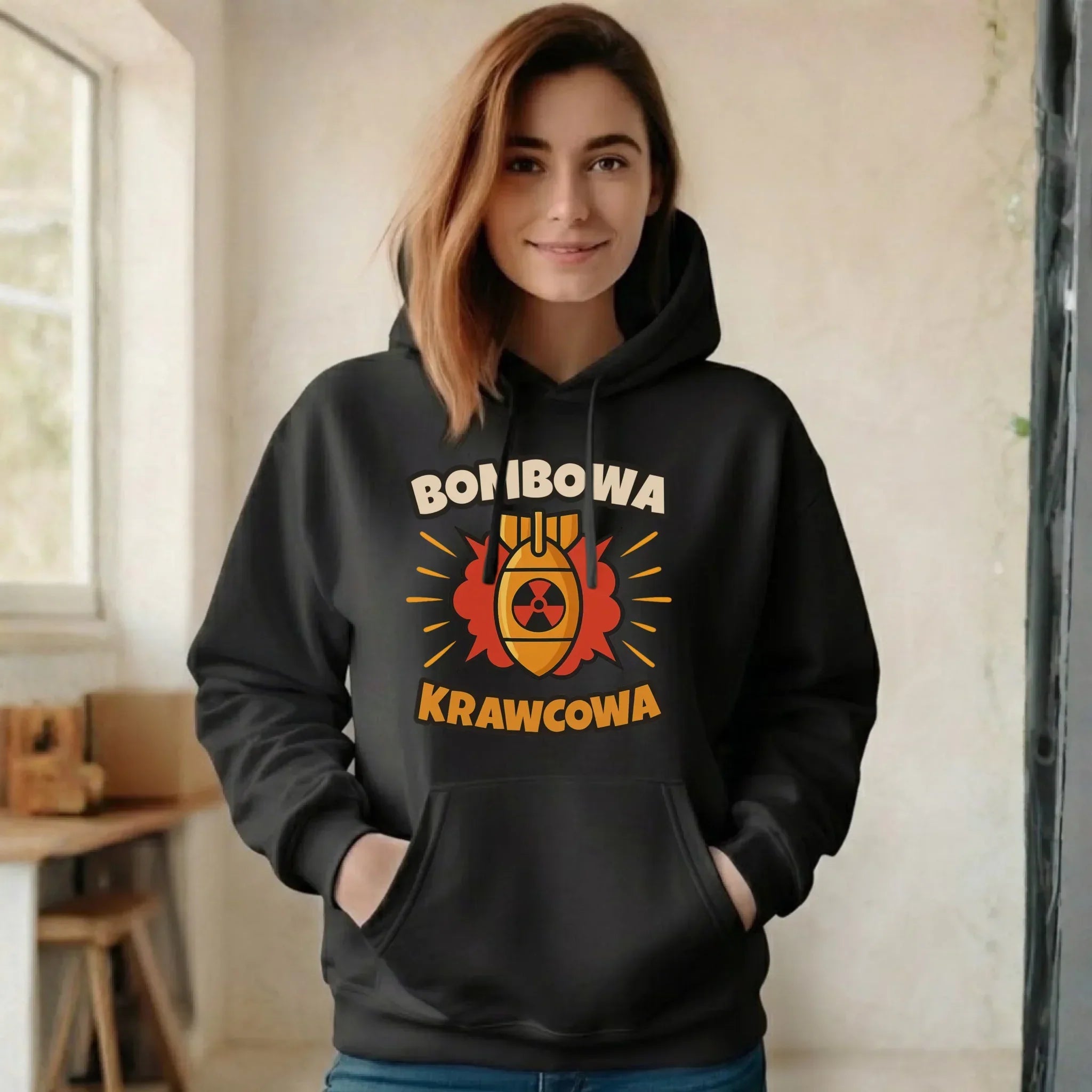 Bluza damska z kapturem szyciowa dla krawcowej - Bombowa krawcowa HS37 - StoryCups.pl