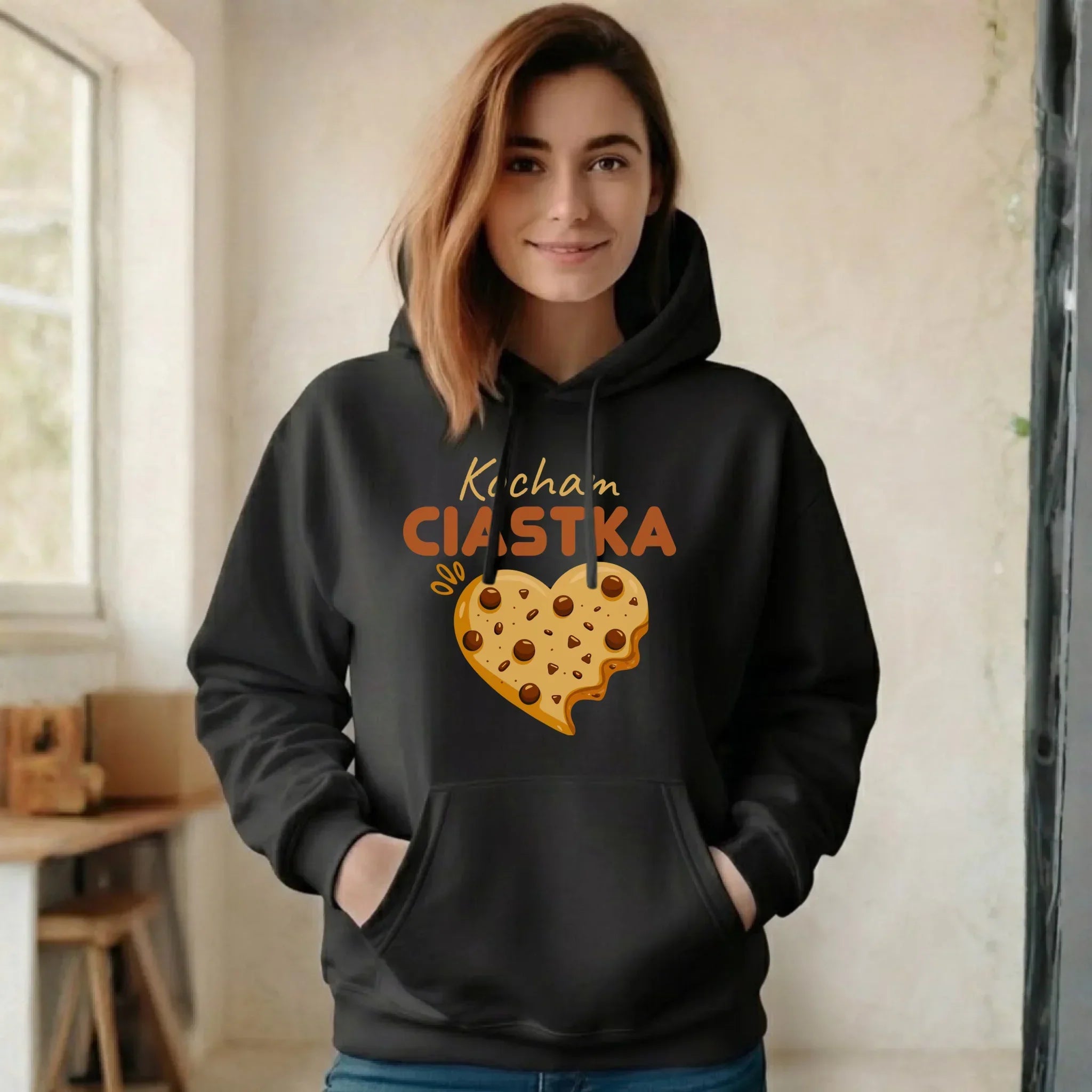 Bluza damska z kapturem - Kocham Ciastka W53 - StoryCups.pl