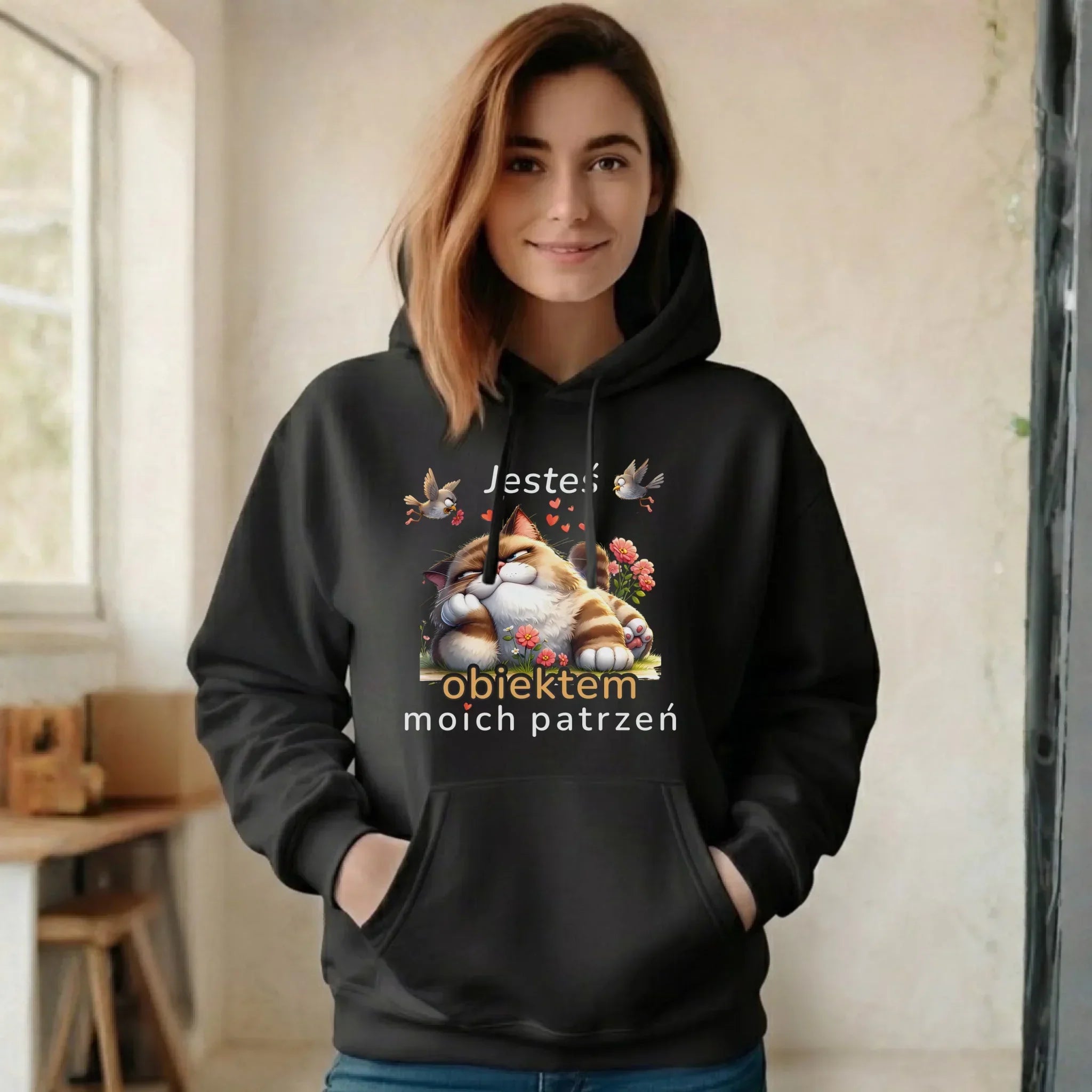 Bluza damska z kapturem - Jesteś obiektem moich patrzeń W68 - StoryCups.pl