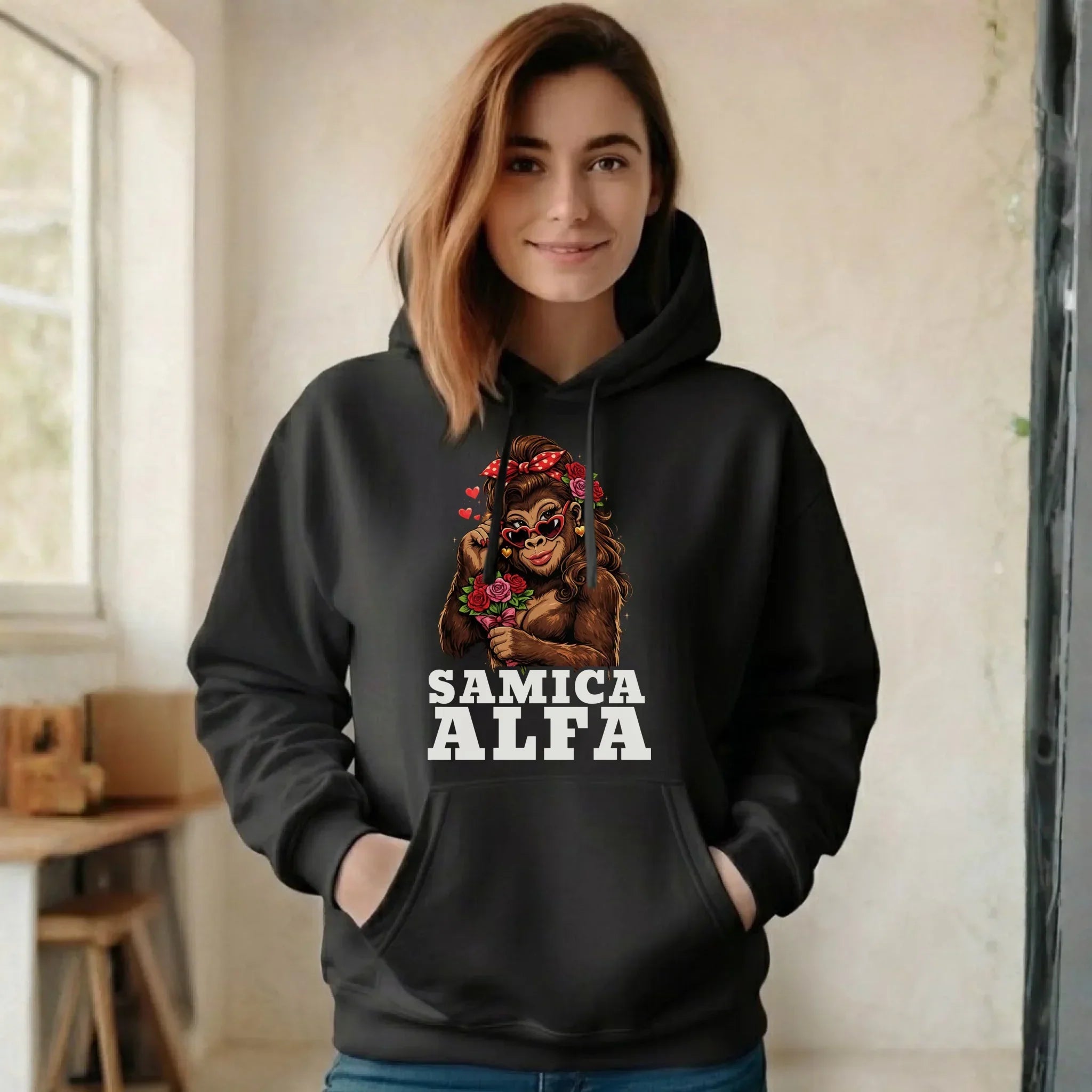Bluza damska z kapturem - Samica Alfa W75 - StoryCups.pl
