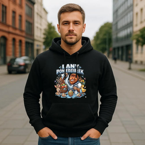 Bluza męska z kapturem wielkanocna - Lany poniedziałek Janusz Nosacz WN38 - StoryCups.pl