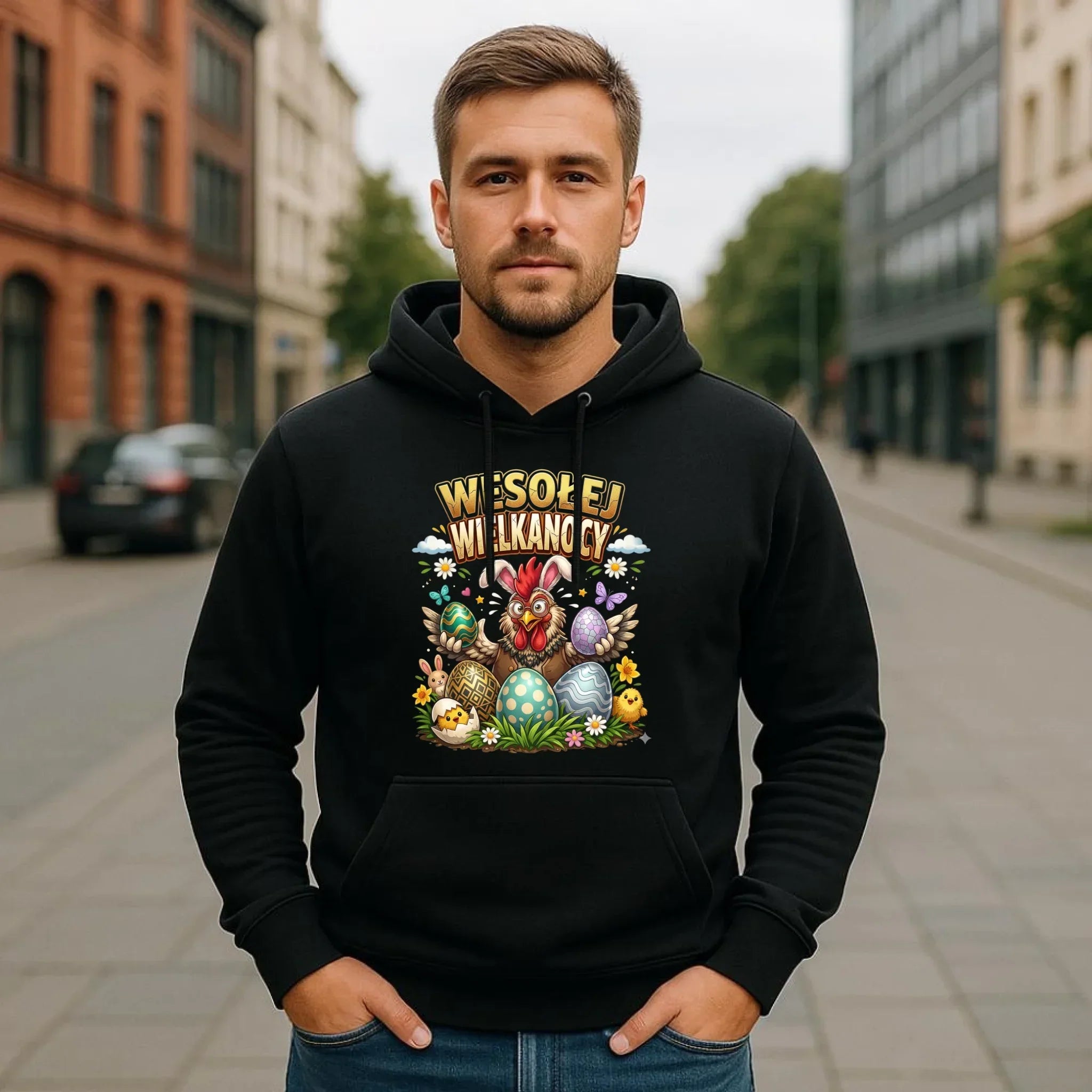 Bluza męska z kapturem wielkanocna - Wesołej Wielkanocy WN20 - StoryCups.pl