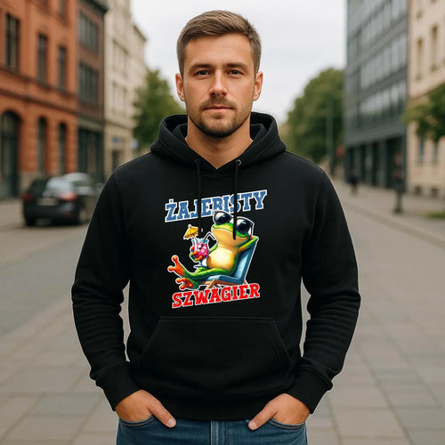 Bluza męska z kapturem dla szwagra - Żajebisty Szwagier DSZ01 - StoryCups.pl