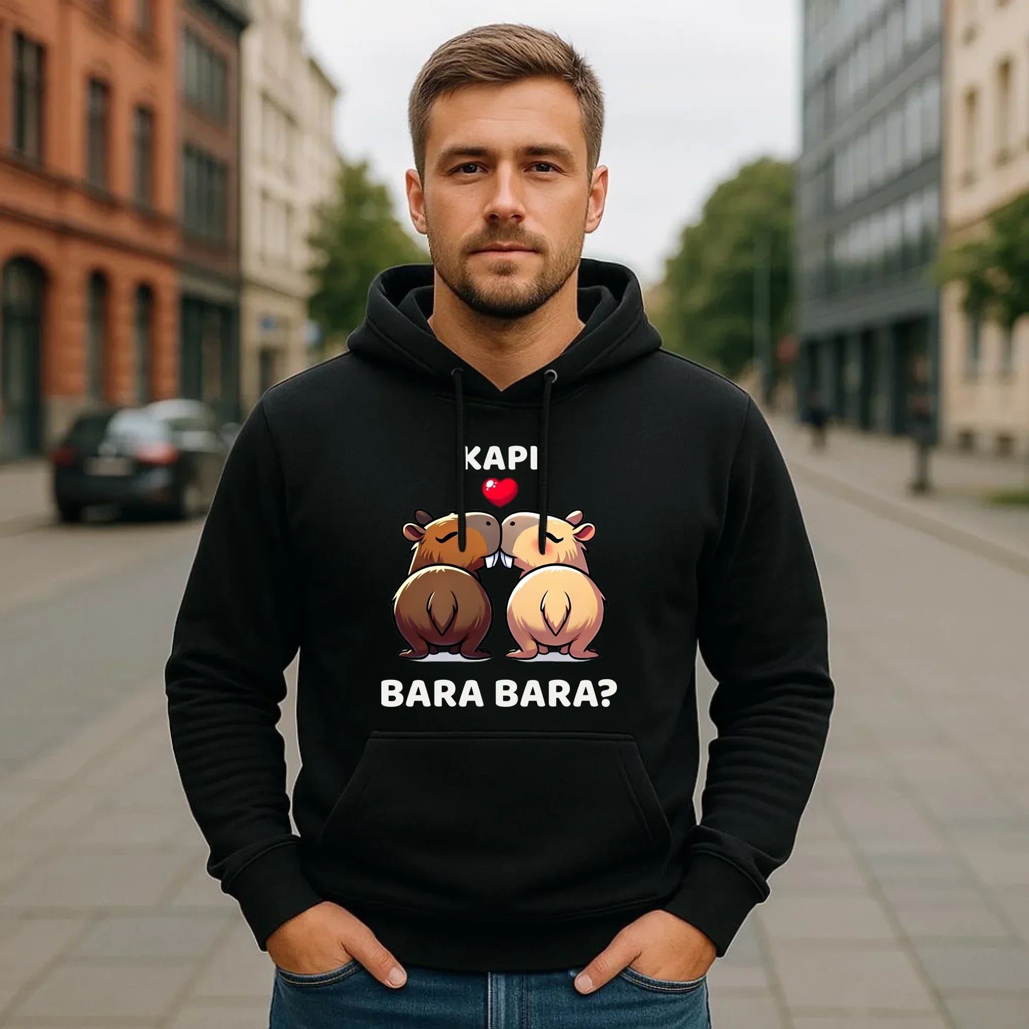 Bluza męska z kapturem - Kapibara bara bara W86 - StoryCups.pl