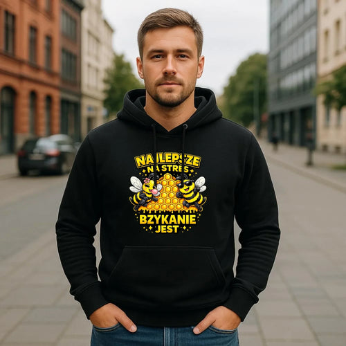 Bluza męska z kapturem - Najlepsze na stres bzykanie jest W79 - StoryCups.pl