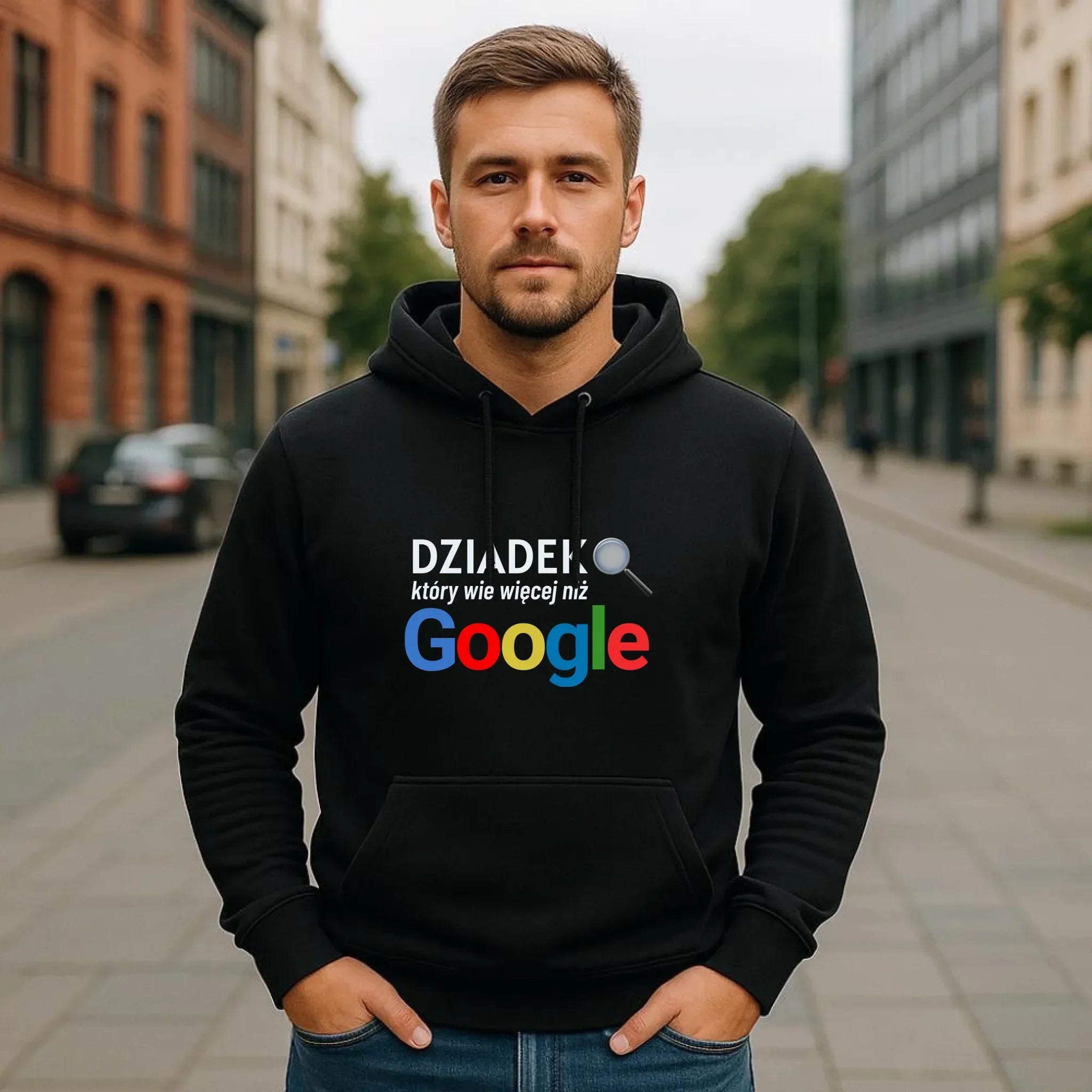 Bluza z kapturem dla dziadka - Dziadek który wie więcej niż google D44 - StoryCups.pl