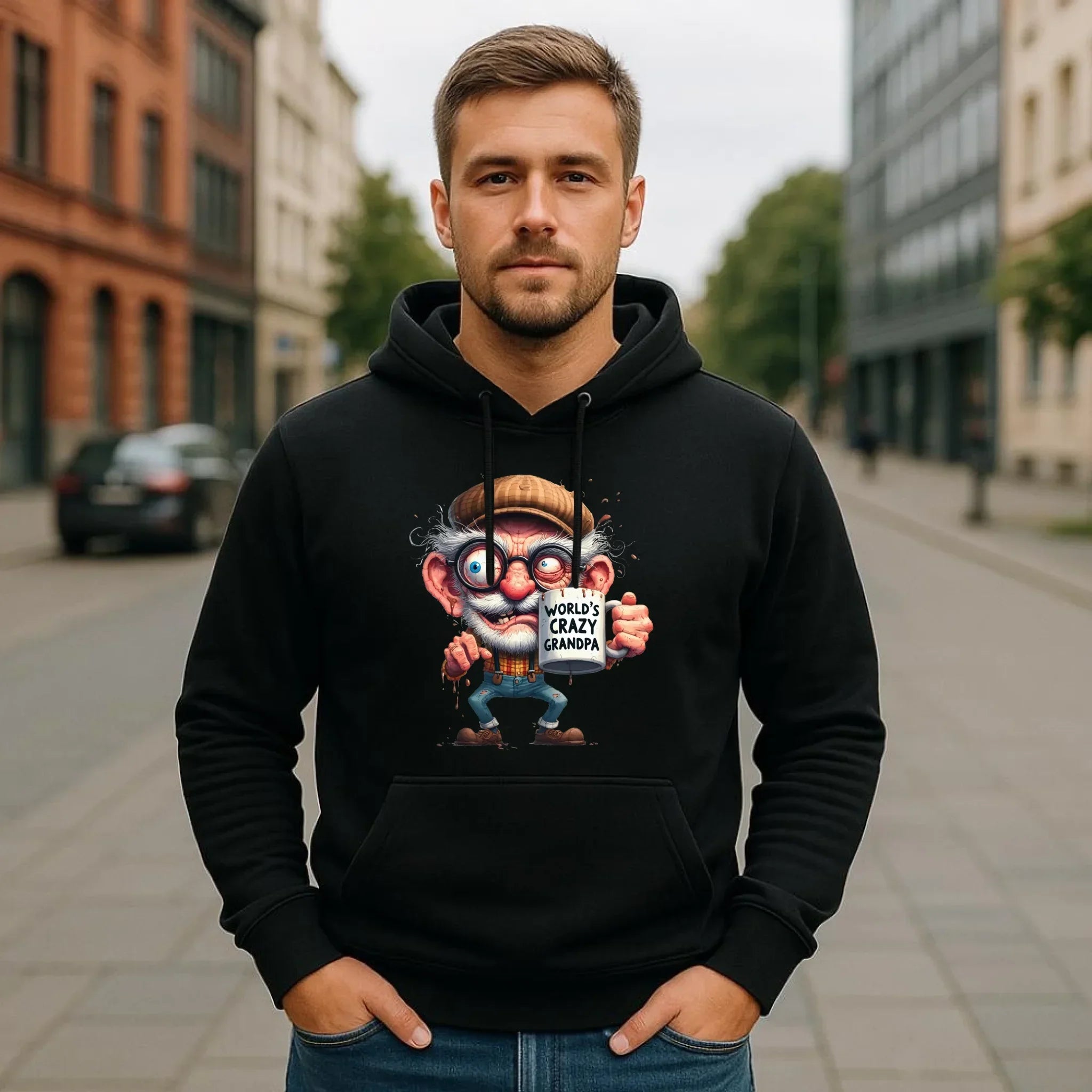 Bluza z kapturem dla dziadka - Crazy grandpa D38 - StoryCups.pl