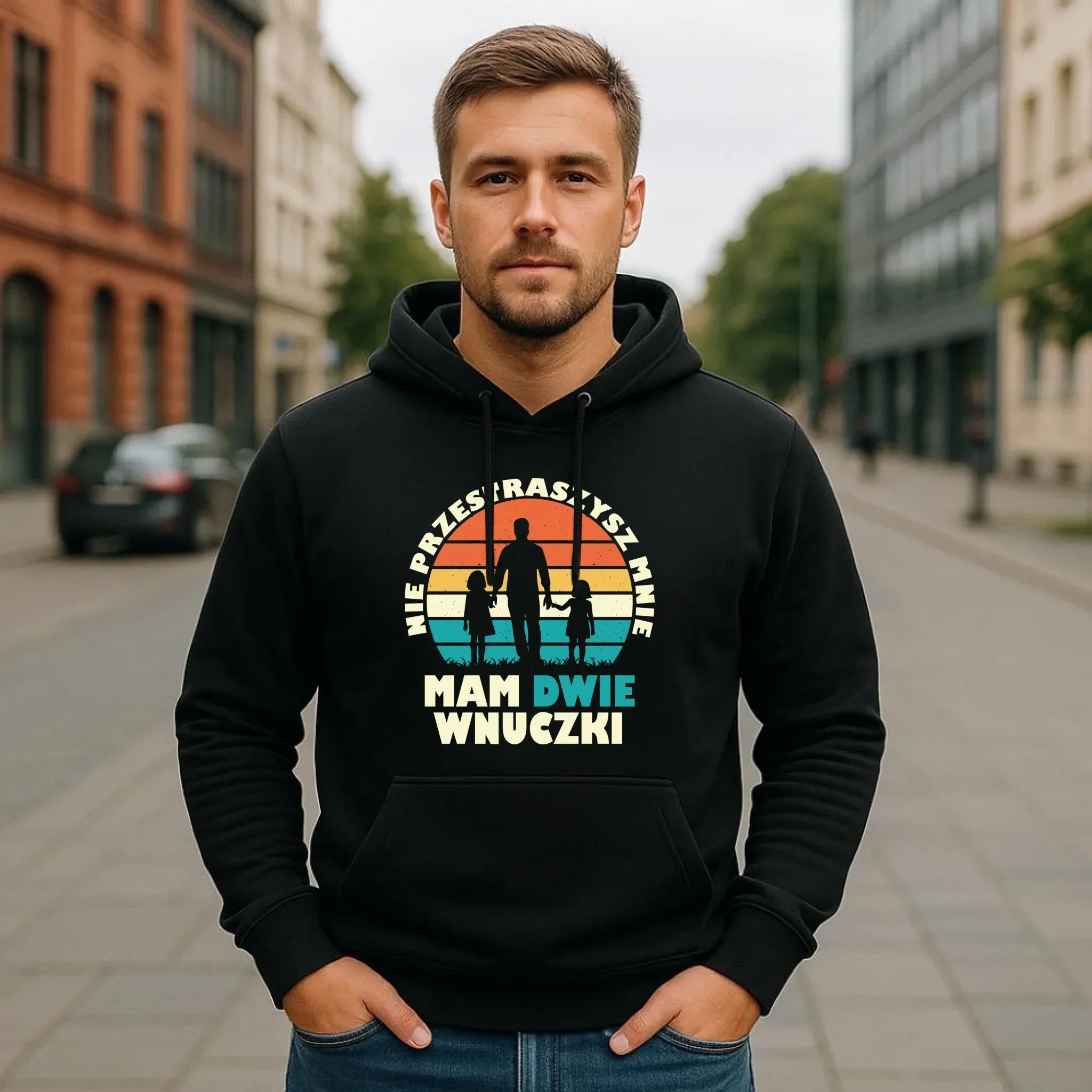Bluza z kapturem dla dziadka - Nie przestraszysz mnie mam dwie wnuczki D41 - StoryCups.pl