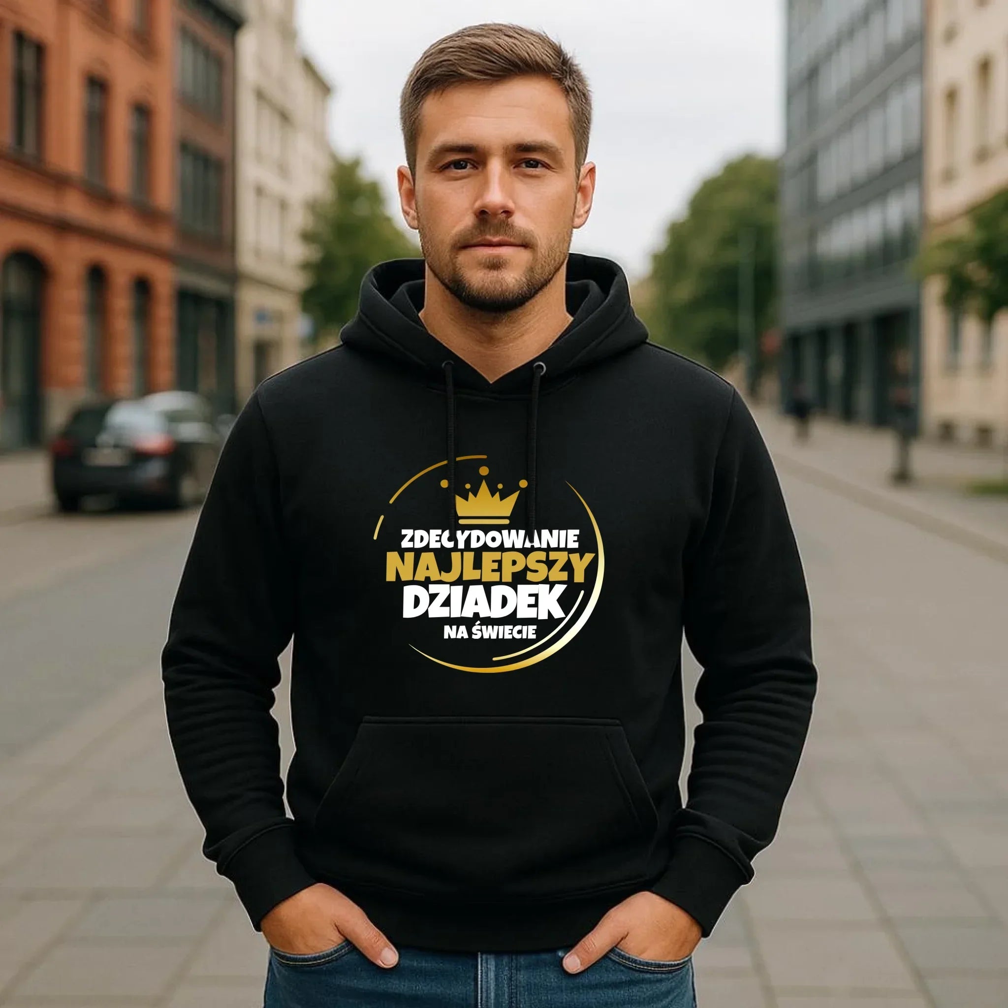 Bluza z kapturem dla dziadka - Zdecydowanie najlepszy dziadek D32 - StoryCups.pl