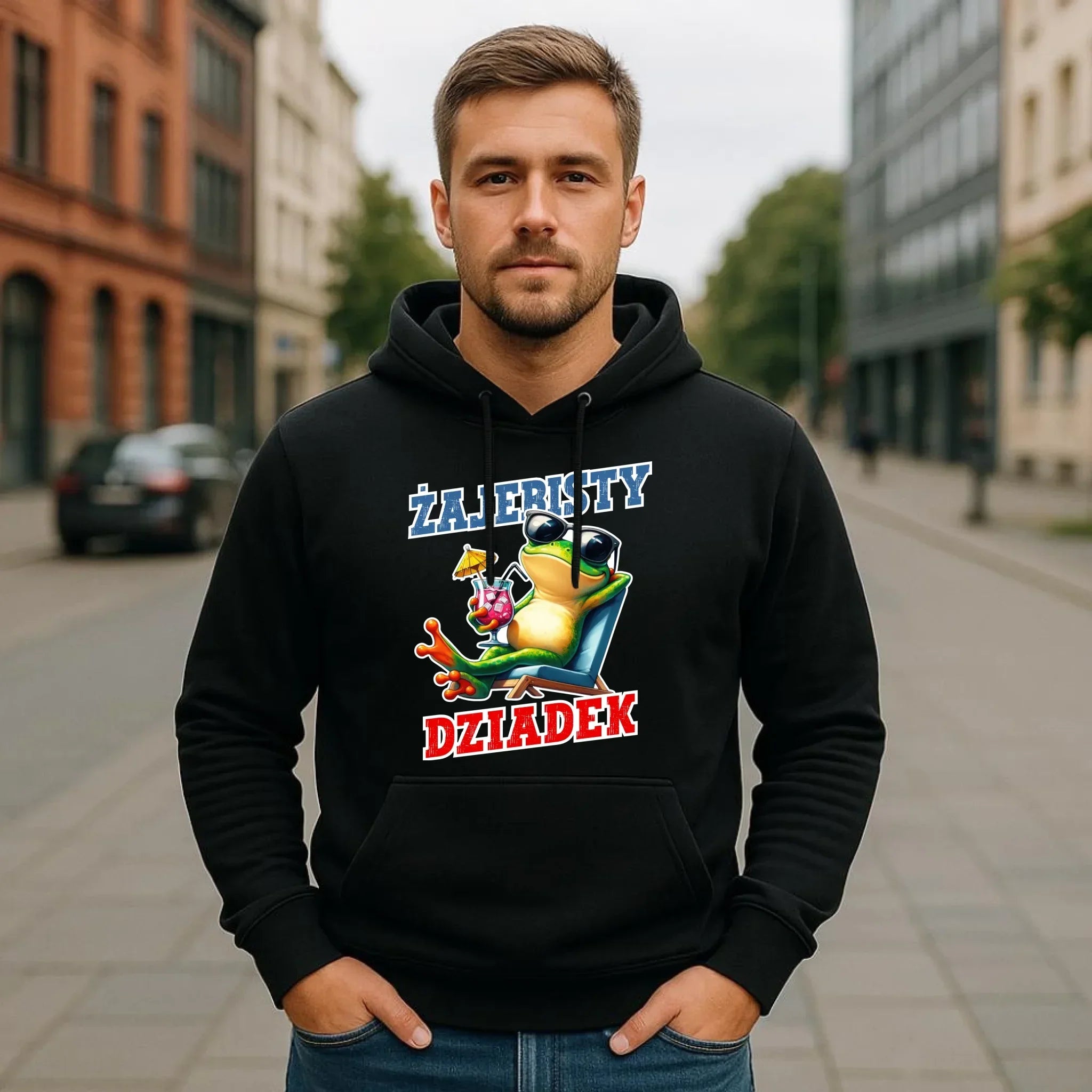 Bluza z kapturem dla dziadka - Żajebisty dziadek D27 - StoryCups.pl