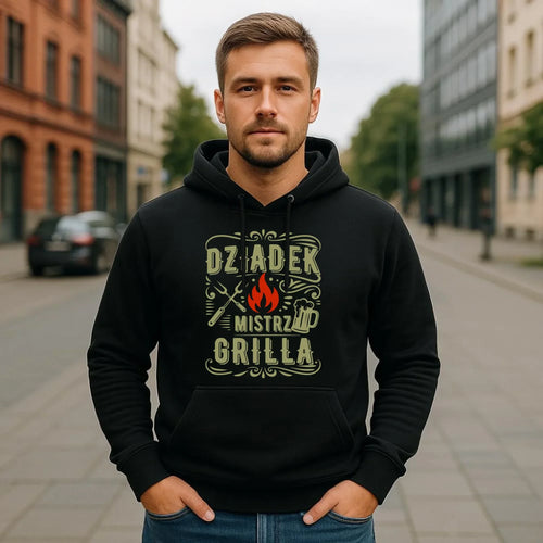 Bluza z kapturem dla dziadka - Dziadek mistrz grilla D33 - StoryCups.pl