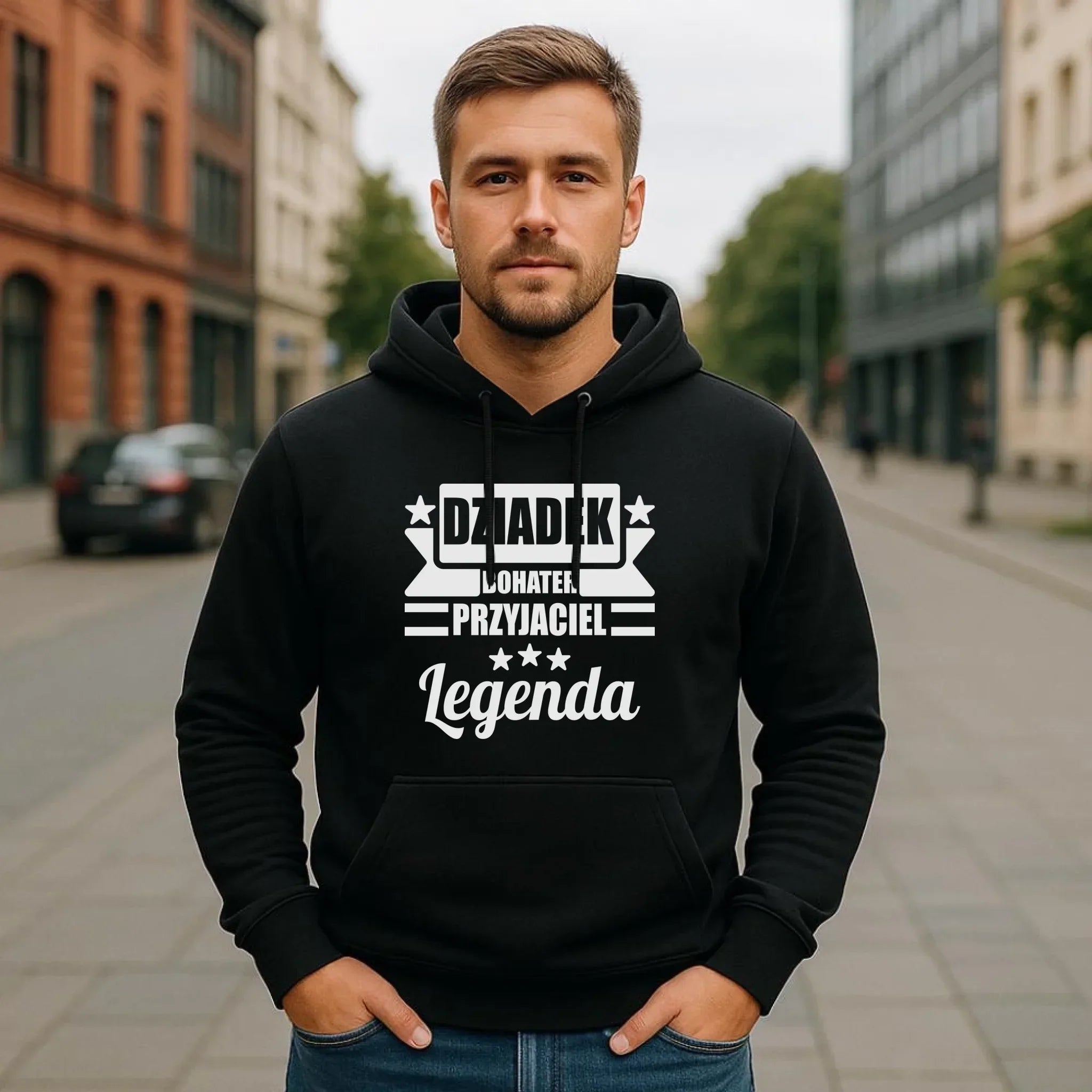 Bluza z kapturem dla dziadka - Bohater przyjaciel legenda D20 - StoryCups.pl