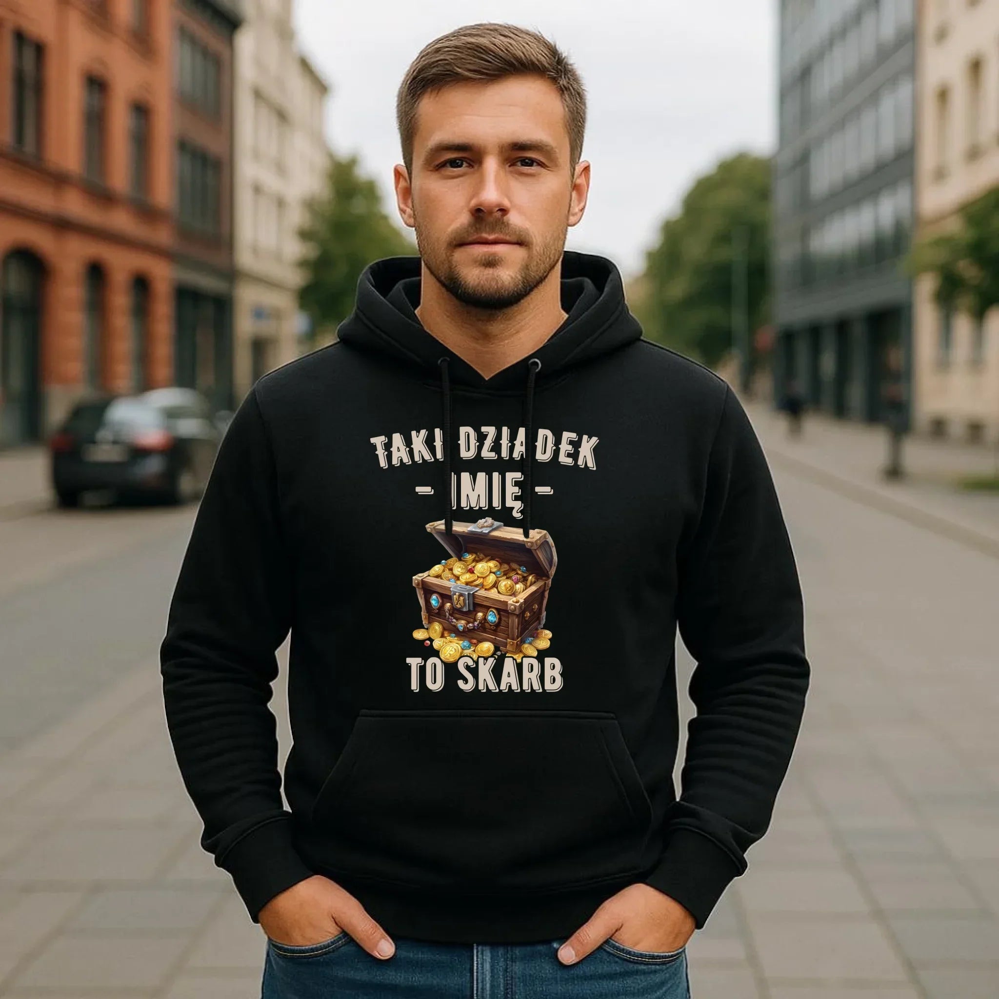Bluza z kapturem dla dziadka - Taki dziadek to skarb - personalizowana D19 - StoryCups.pl