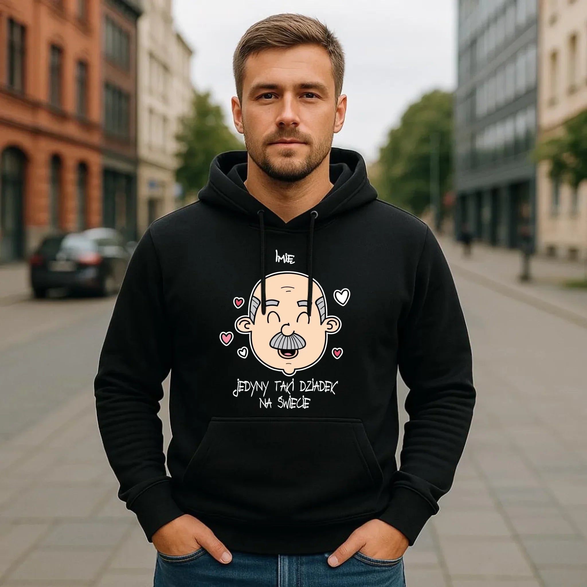 Bluza z kapturem dla dziadka - Jedyny taki dziadek na świecie - personalizowana D15 - StoryCups.pl