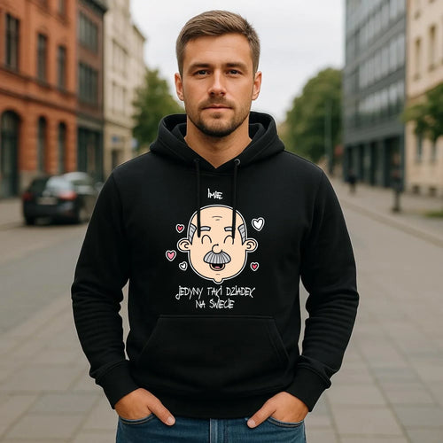 Bluza z kapturem dla dziadka - Jedyny taki dziadek na świecie - personalizowana D15 - StoryCups.pl