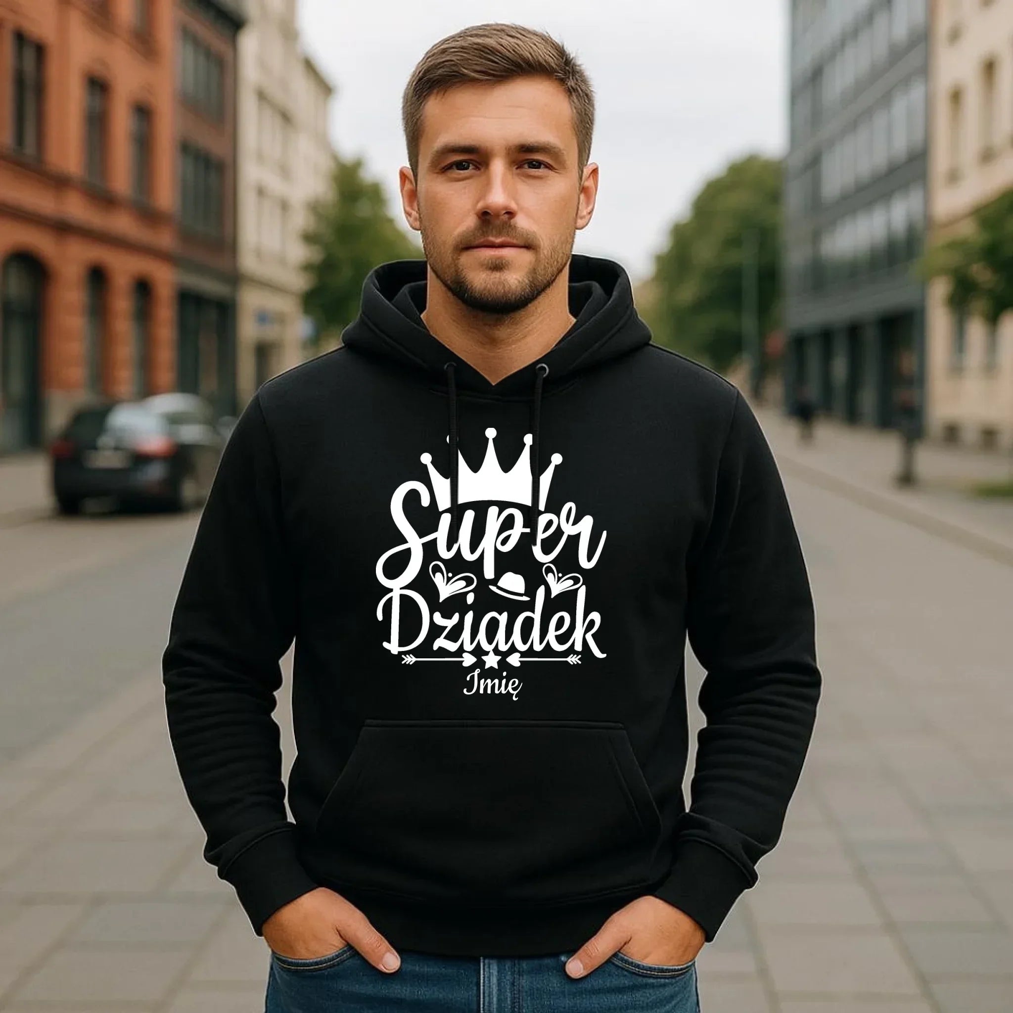Bluza z kapturem dla dziadka - Super Dziadek - personalizowana D03 - StoryCups.pl