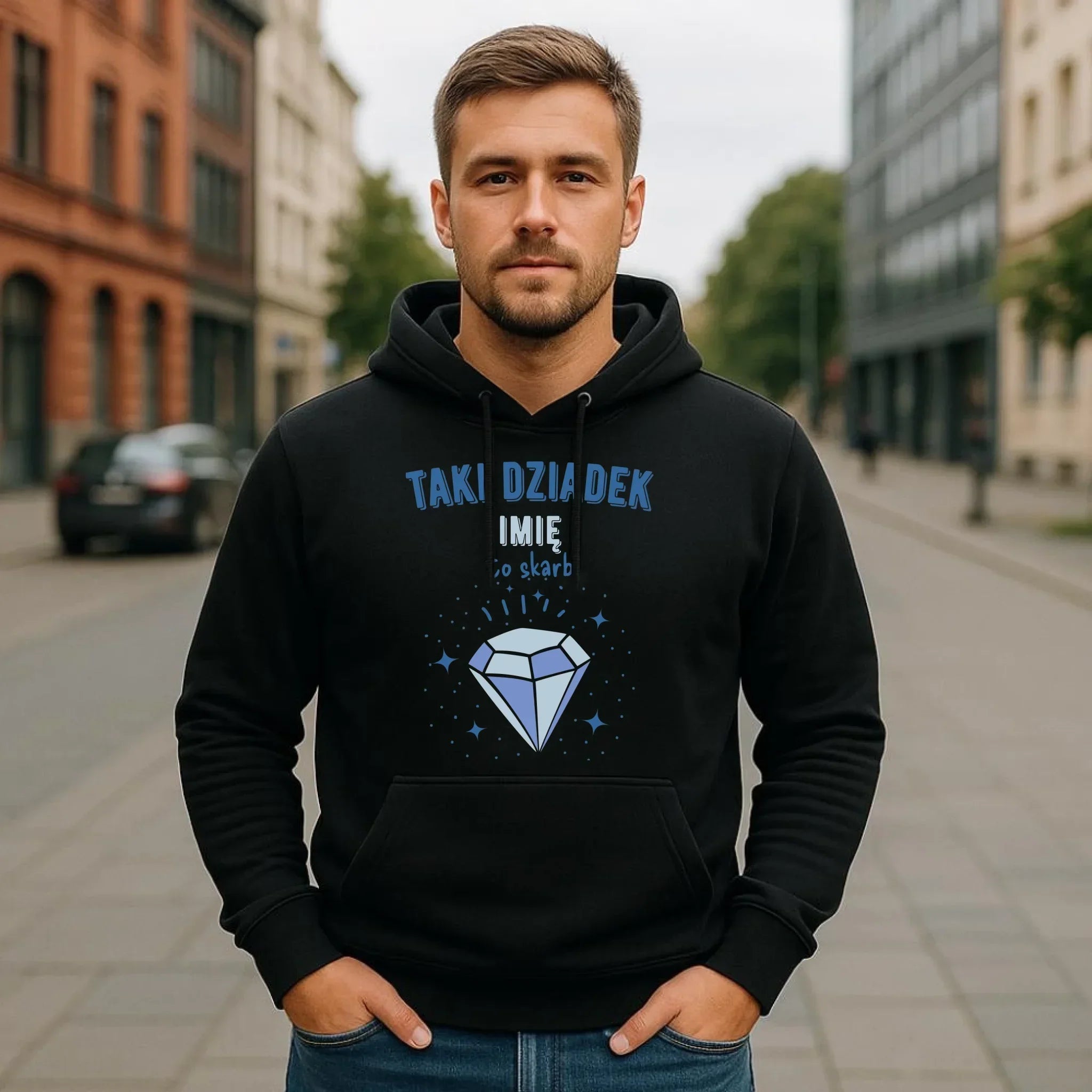 Bluza z kapturem dla dziadka - Taki Dziadek to skarb - personalizowana D06 - StoryCups.pl