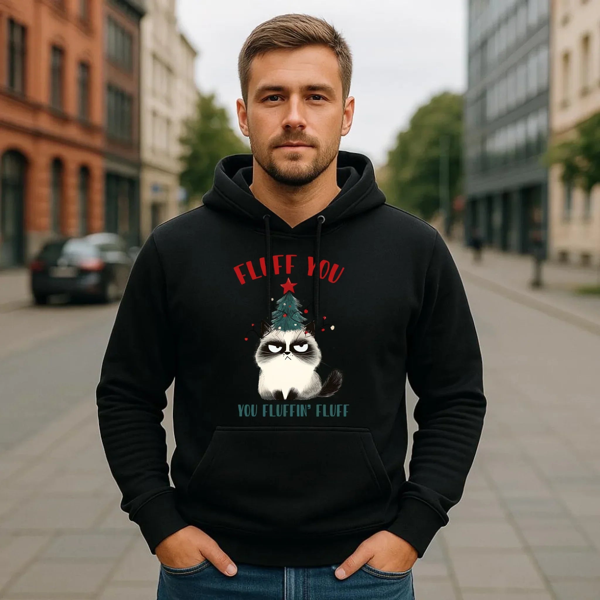 Bluza męska z kapturem świąteczna - Fluff You BN10 - StoryCups.pl