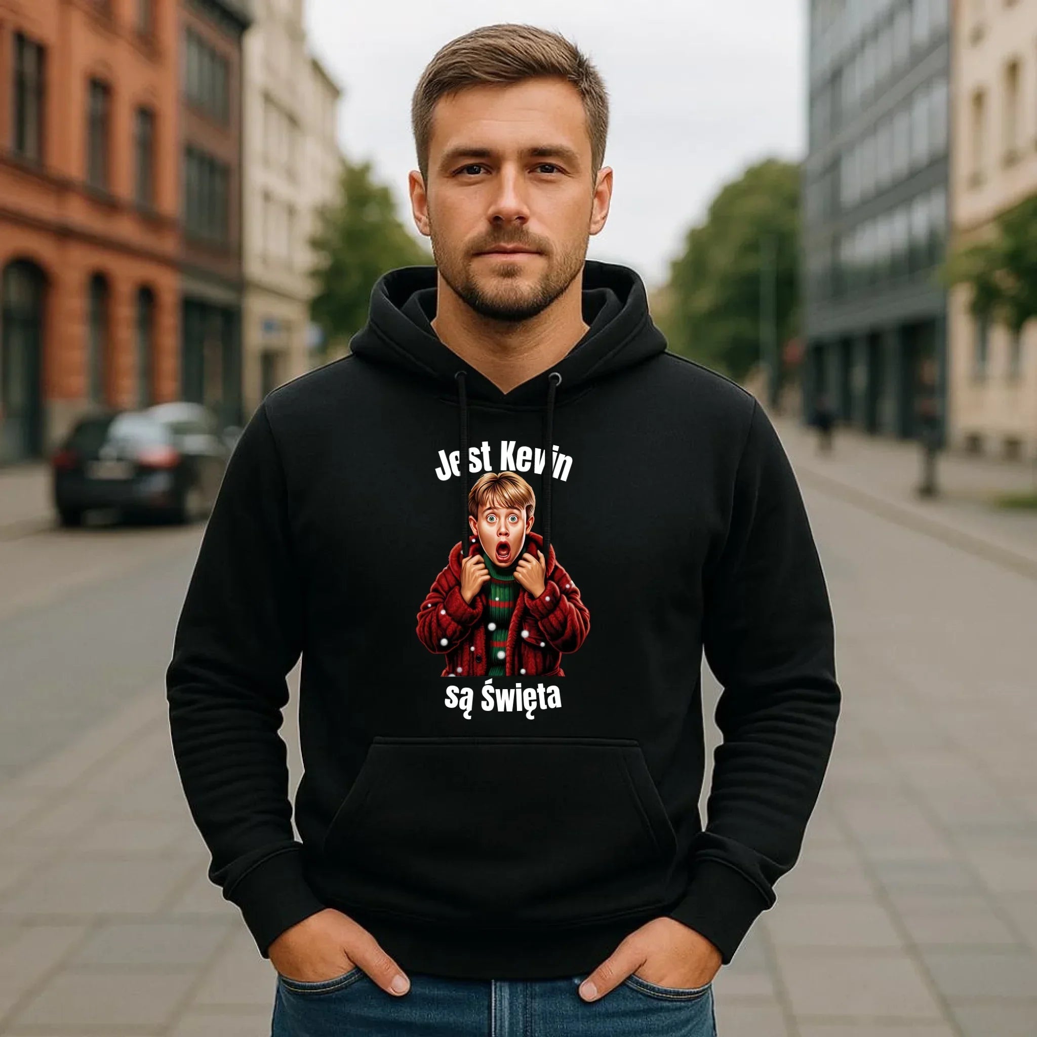 Bluza męska z kapturem świąteczna - Jest Kevin są święta BN27 - StoryCups.pl