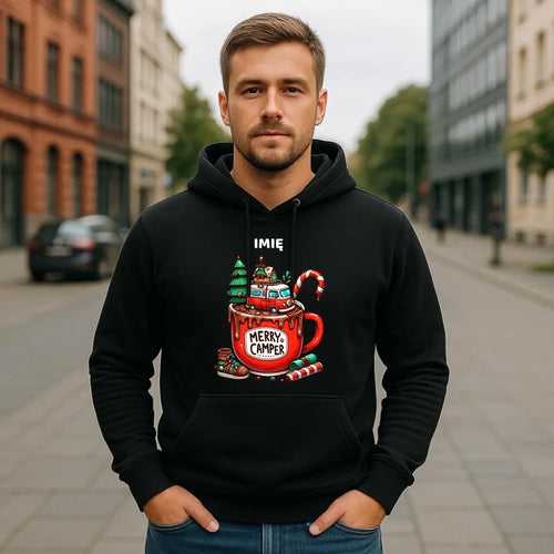 Bluza męska z kapturem świąteczna - Kamper Merry Camper - personalizowana BN43 - StoryCups.pl
