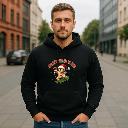 Bluza męska z kapturem świąteczna - Piernik na deskorolce Can't catch me BN45 - StoryCups.pl