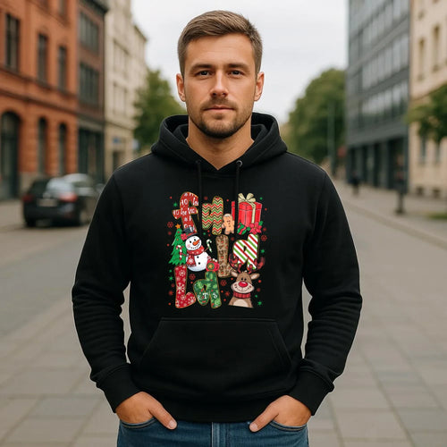 Bluza męska z kapturem świąteczna - Fa la la BN71 - StoryCups.pl