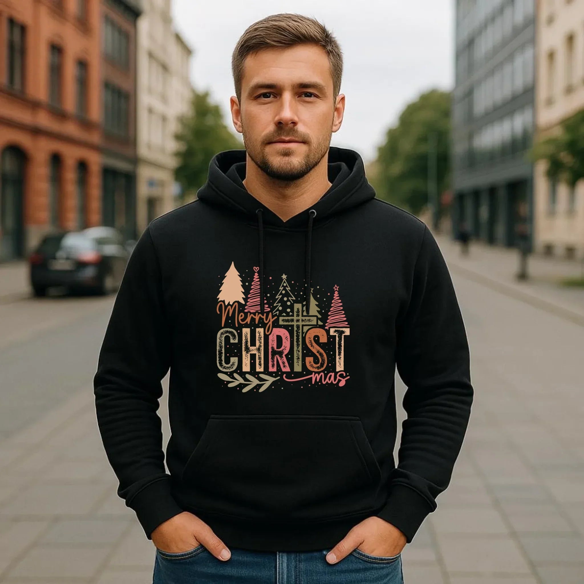 Bluza męska z kapturem świąteczna - Merry Christmas BN01 - StoryCups.pl