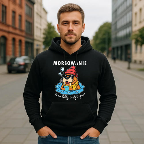 Bluza męska z kapturem - prezent dla morsa - Morsowanie to styl życia HM10 - StoryCups.pl