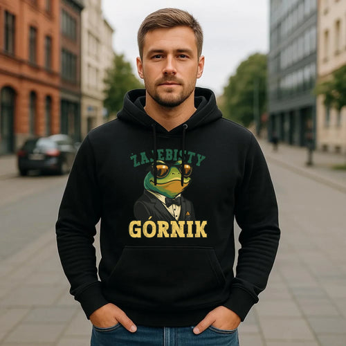 Bluza męska z kapturem - prezent dla górnika - Żajebisty górnik G18 - StoryCups.pl