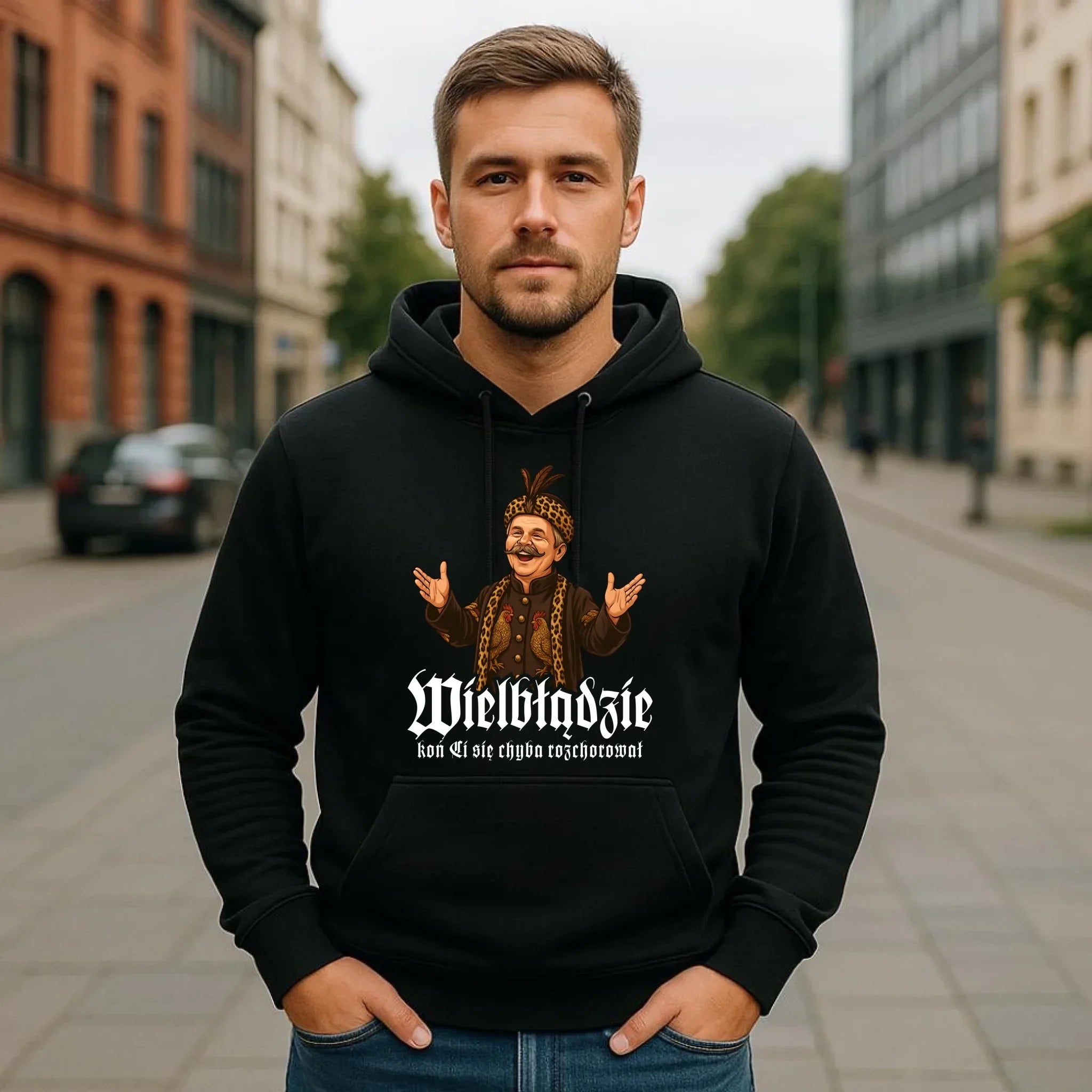 Bluza męska z kapturem - Wielbłądzie, koń Ci się chyba rozchorował - dla fanów serialu 1670 H61 - StoryCups.pl