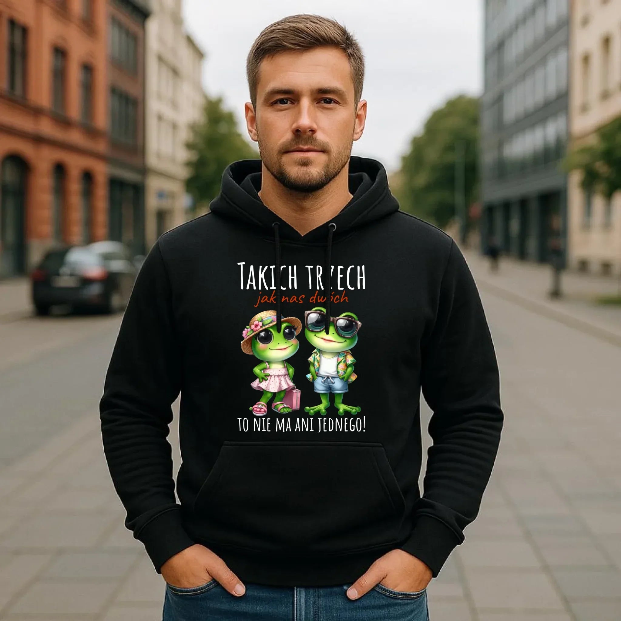 Bluza męska z kapturem - Żabki Takich trzech jak nas dwóch DCH11 - StoryCups.pl