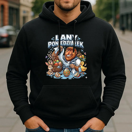 Bluza męska z kapturem wielkanocna - Lany poniedziałek Janusz Nosacz WN38 - StoryCups.pl