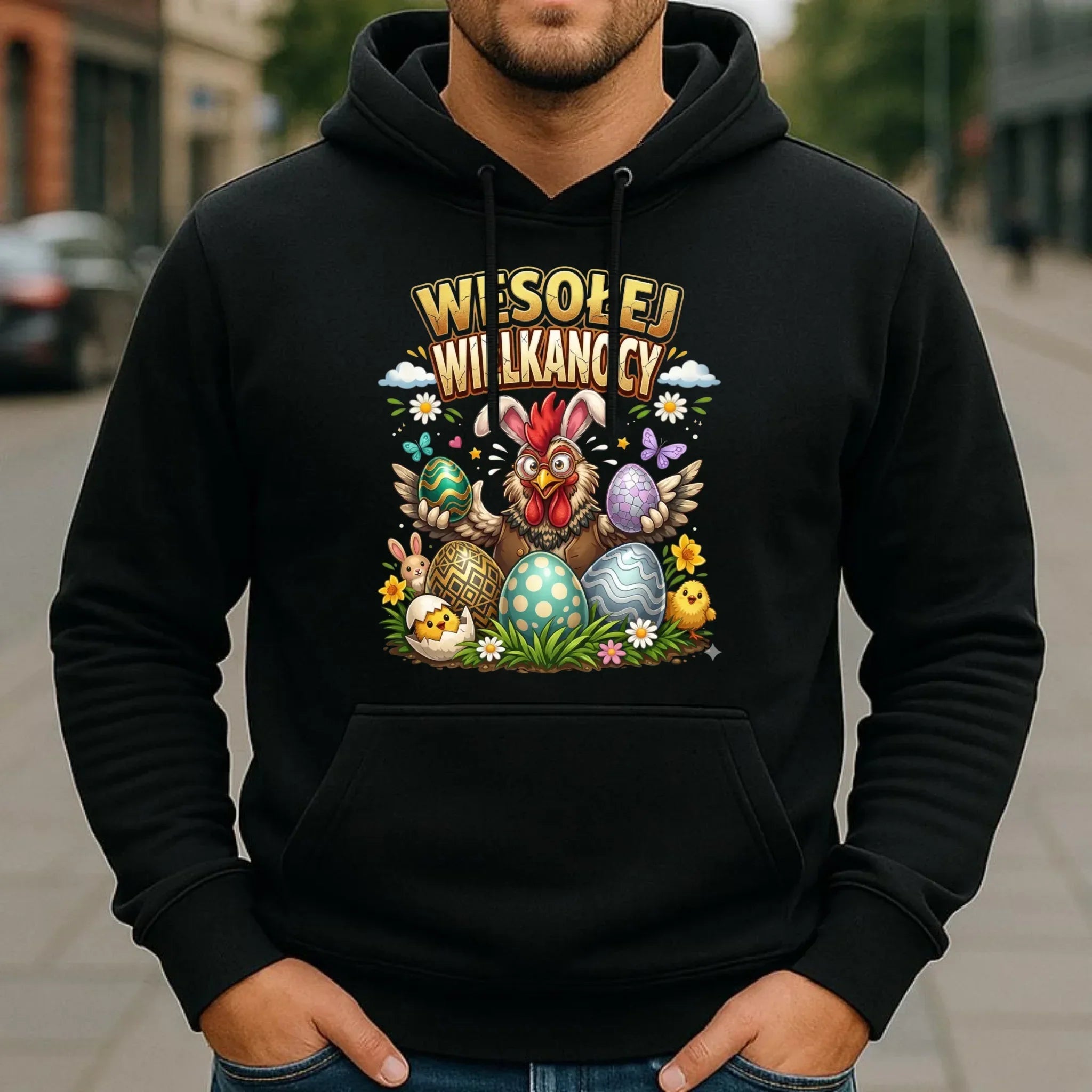 Bluza męska z kapturem wielkanocna - Wesołej Wielkanocy WN20 - StoryCups.pl