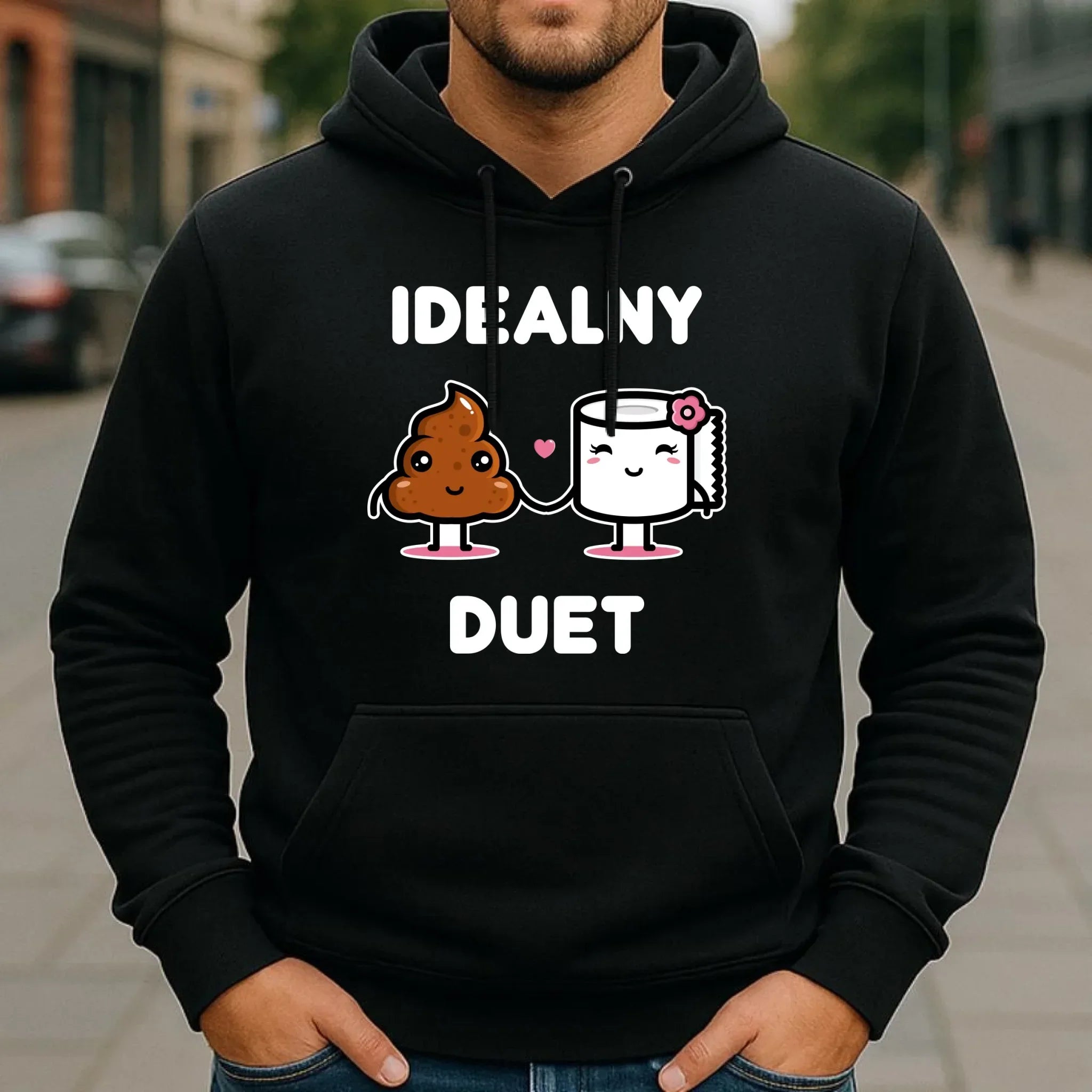 Bluza męska z kapturem - Idealny Duet W92 - StoryCups.pl