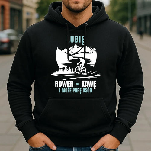 Bluza męska z kapturem - Lubię rower kawę i może parę osób HR05 - StoryCups.pl