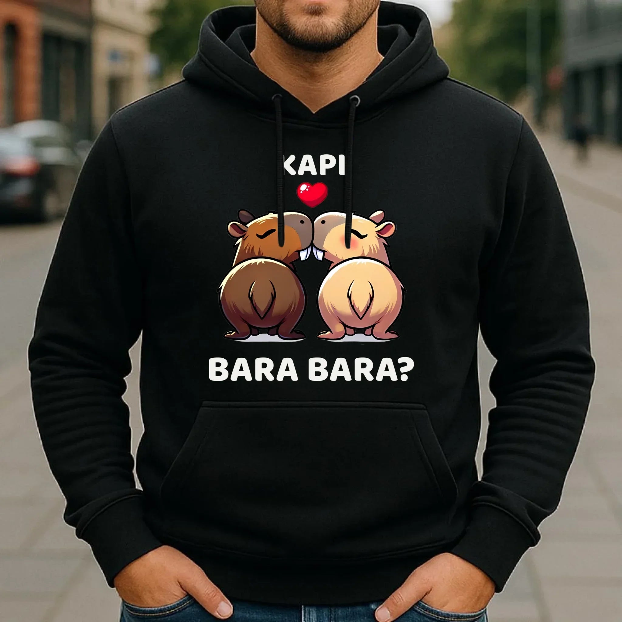 Bluza męska z kapturem - Kapibara bara bara W86 - StoryCups.pl