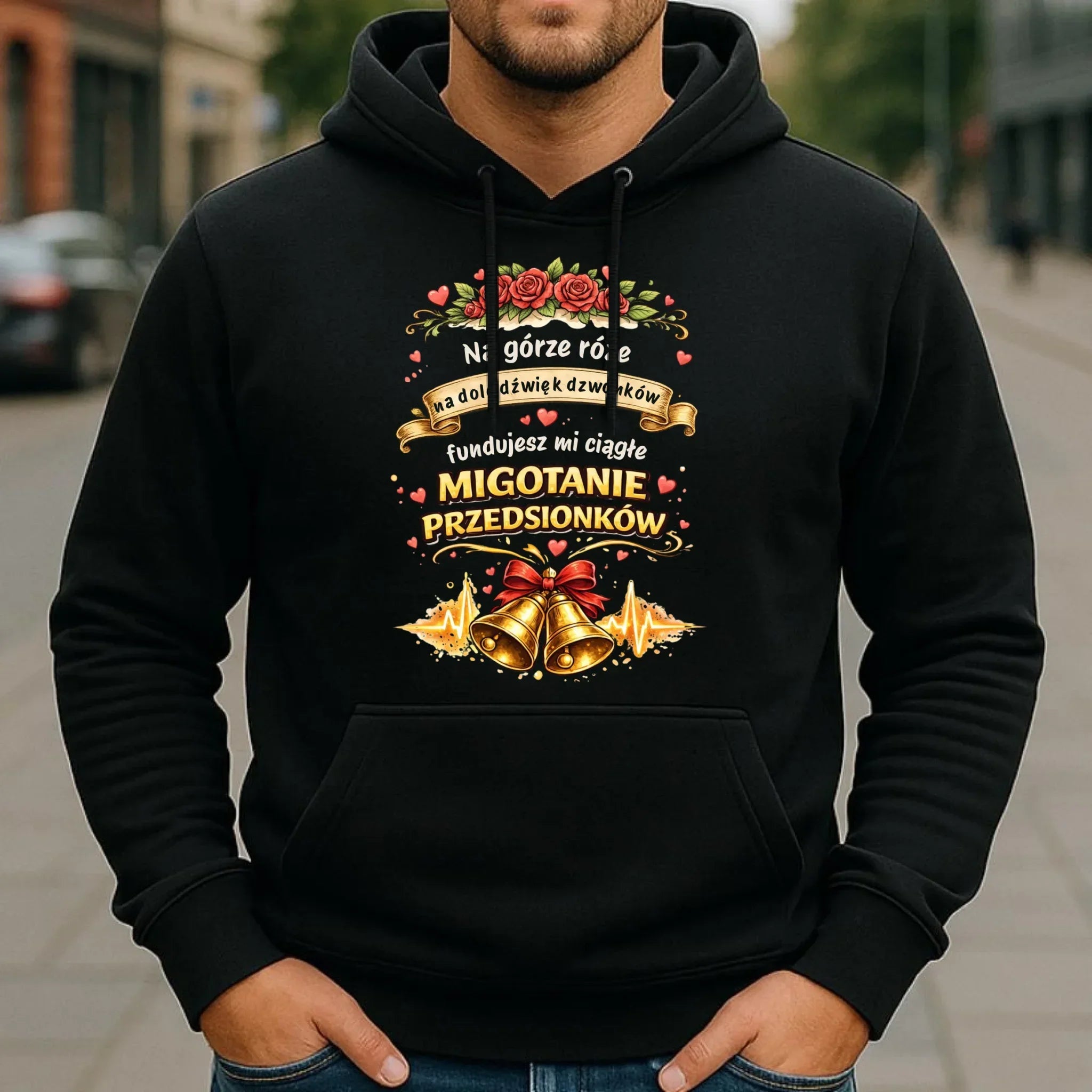 Bluza męska z kapturem - Fundujesz mi ciągłe migotanie przedsionków W71 - StoryCups.pl