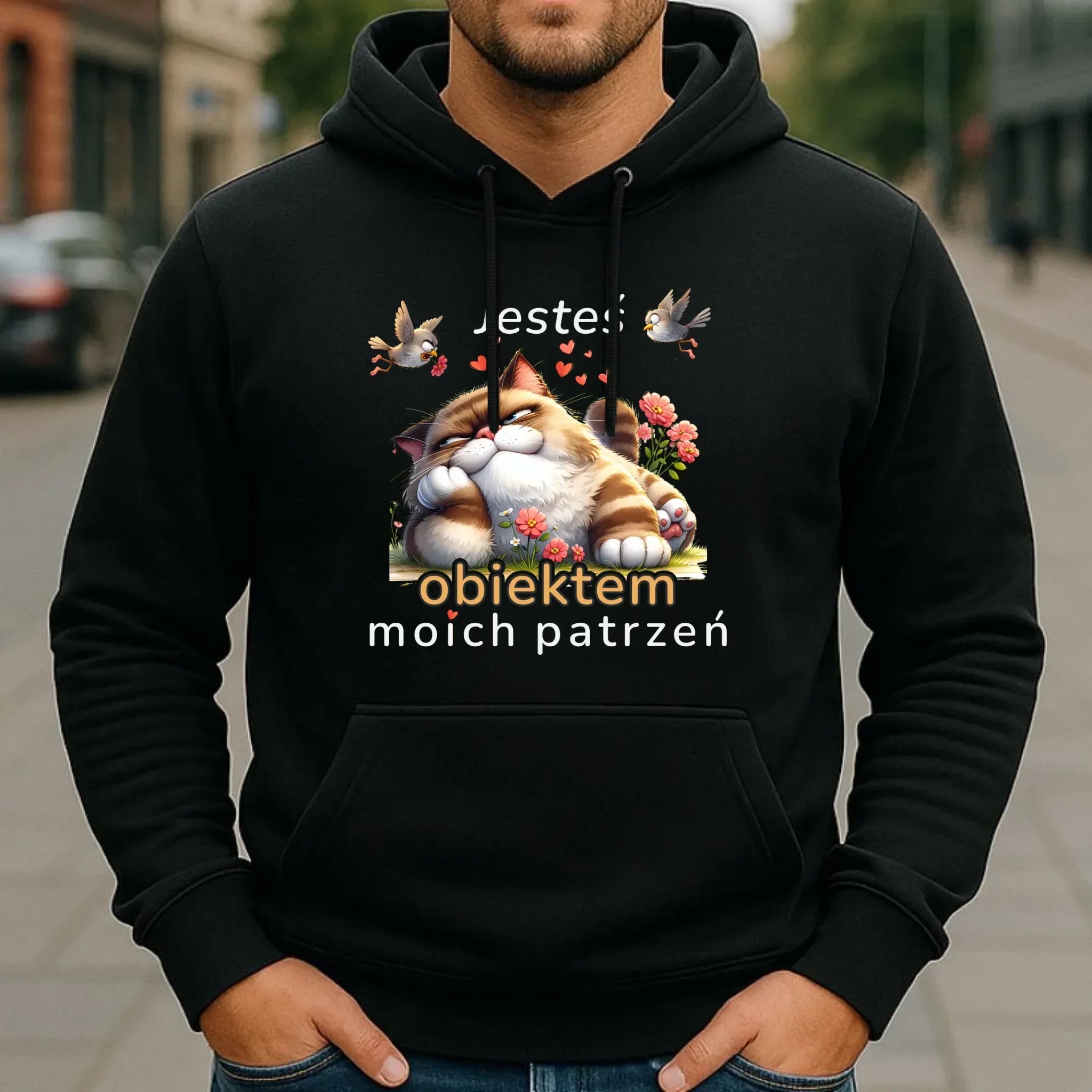Bluza męska z kapturem - Jesteś obiektem moich patrzeń W68 - StoryCups.pl