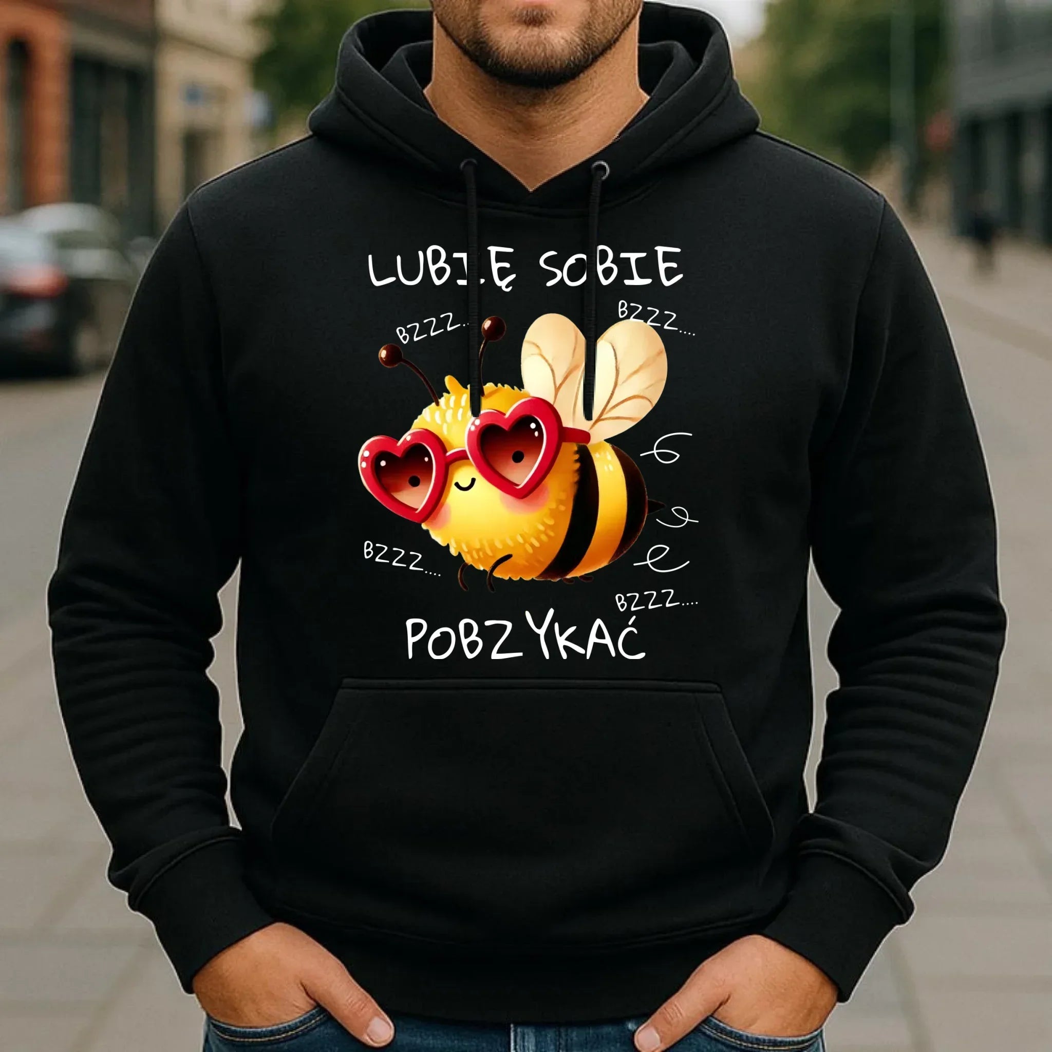 Bluza męska z kapturem - Lubię sobie pobzykać W51 - StoryCups.pl