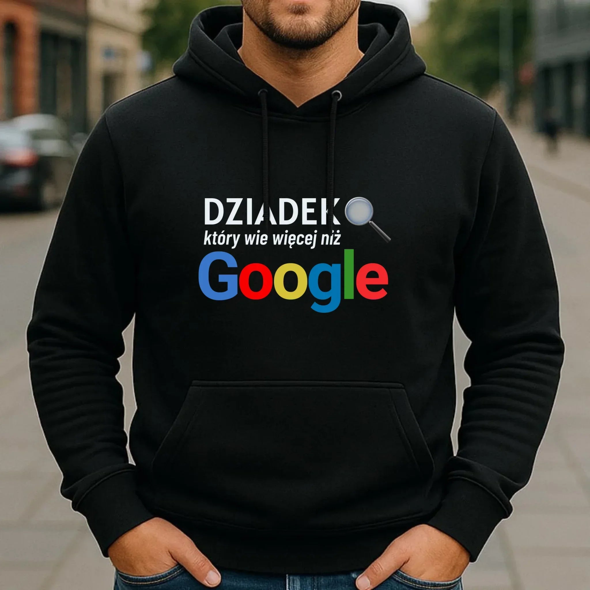 Bluza z kapturem dla dziadka - Dziadek który wie więcej niż google D44 - StoryCups.pl