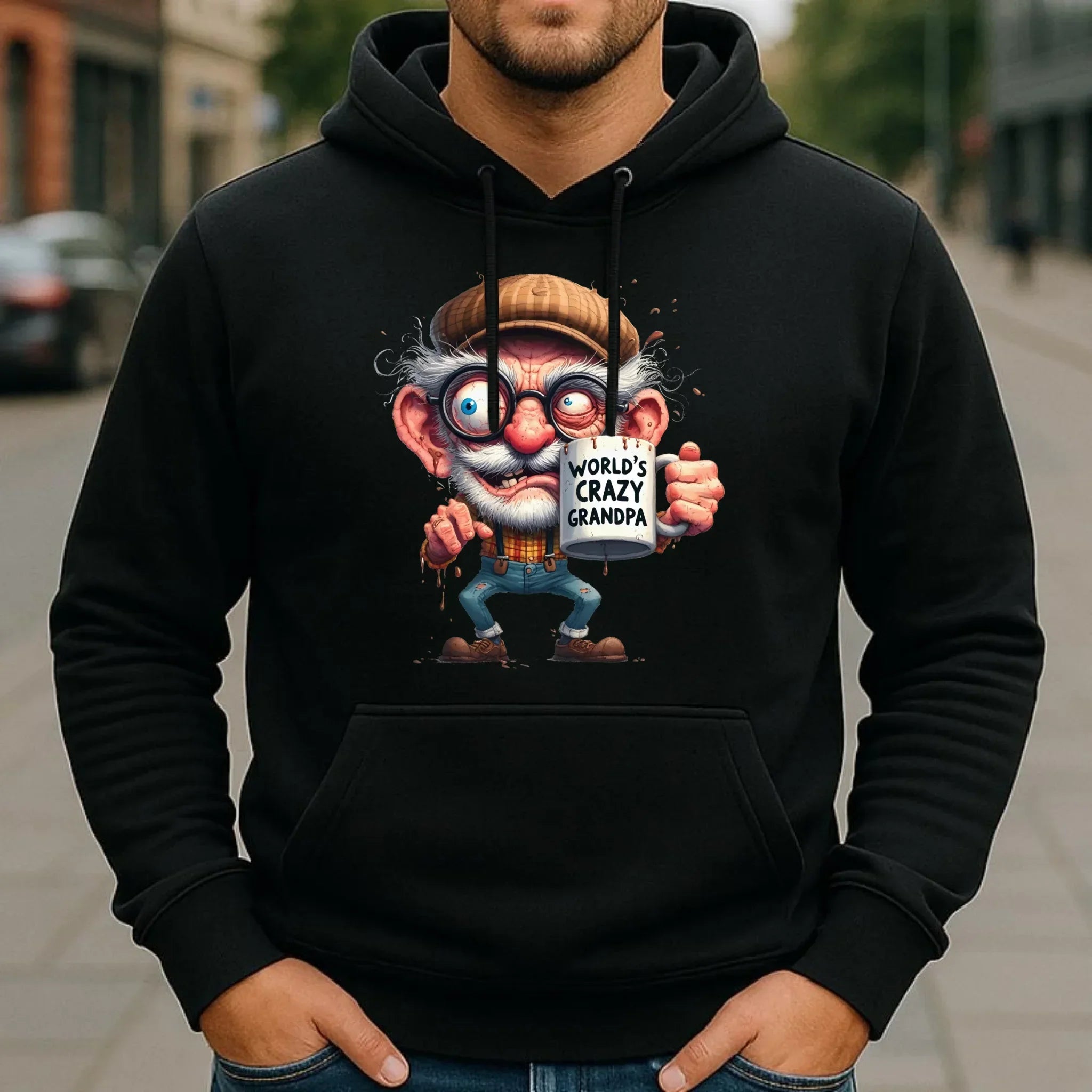Bluza z kapturem dla dziadka - Crazy grandpa D38 - StoryCups.pl