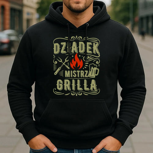 Bluza z kapturem dla dziadka - Dziadek mistrz grilla D33 - StoryCups.pl