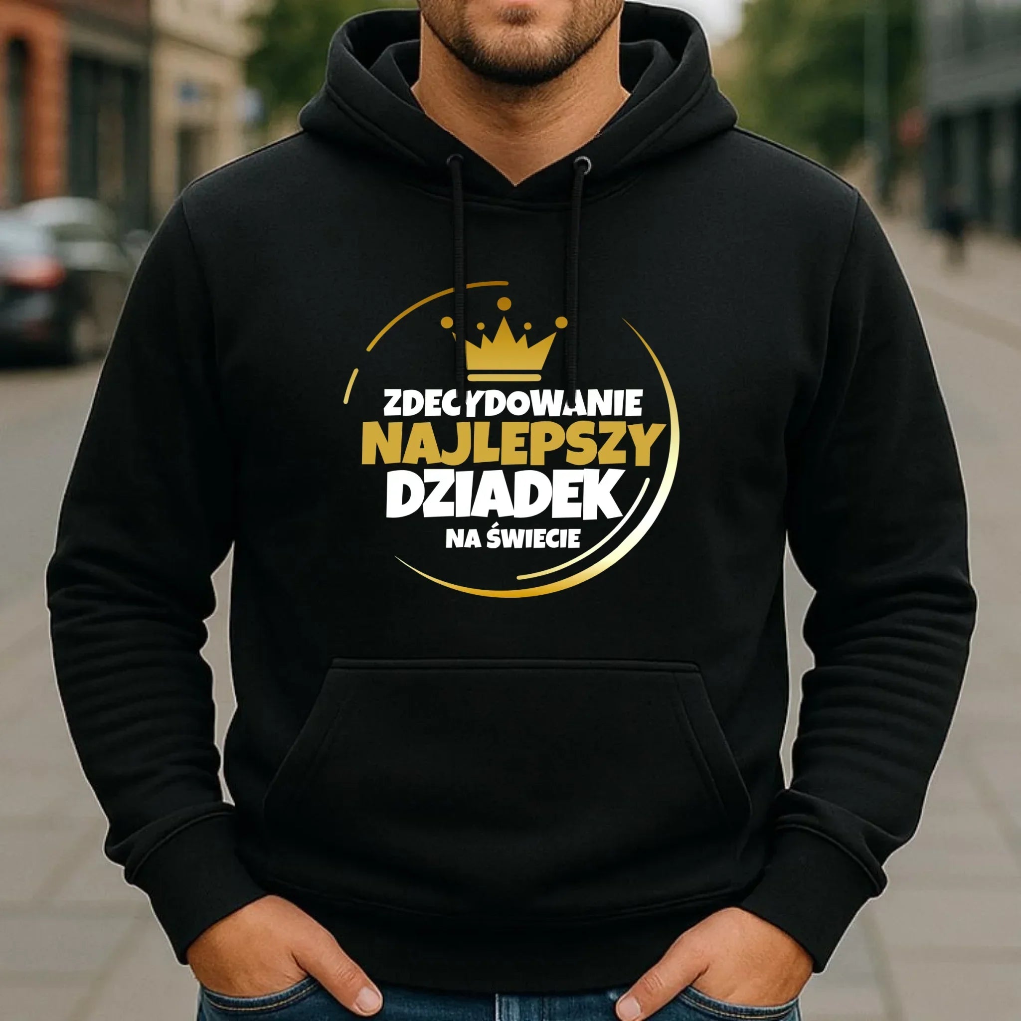 Bluza z kapturem dla dziadka - Zdecydowanie najlepszy dziadek D32 - StoryCups.pl